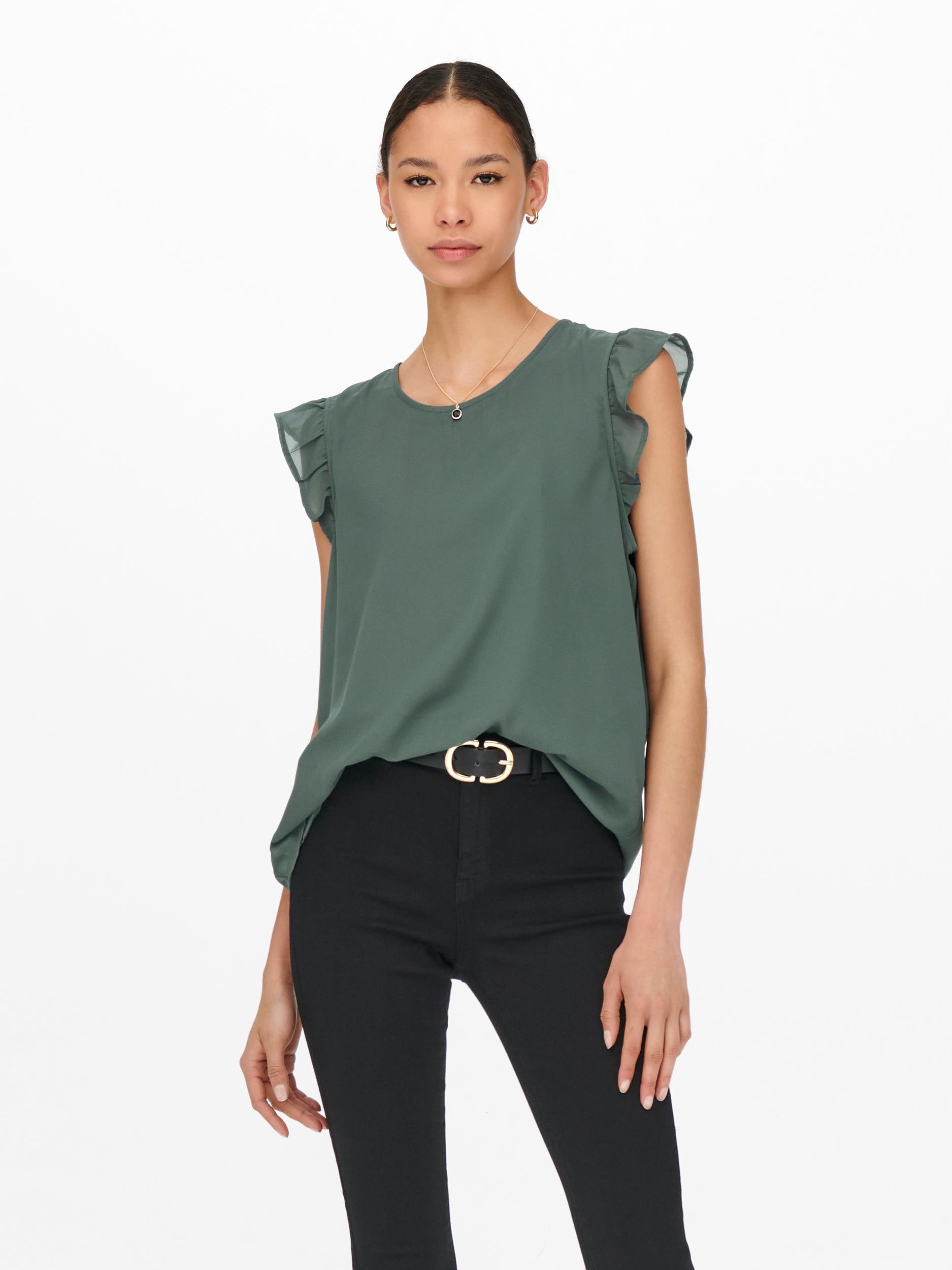 ONLY Shirtbluse »ONLANN STAR S/L FRILL TOP NOOS PTM«