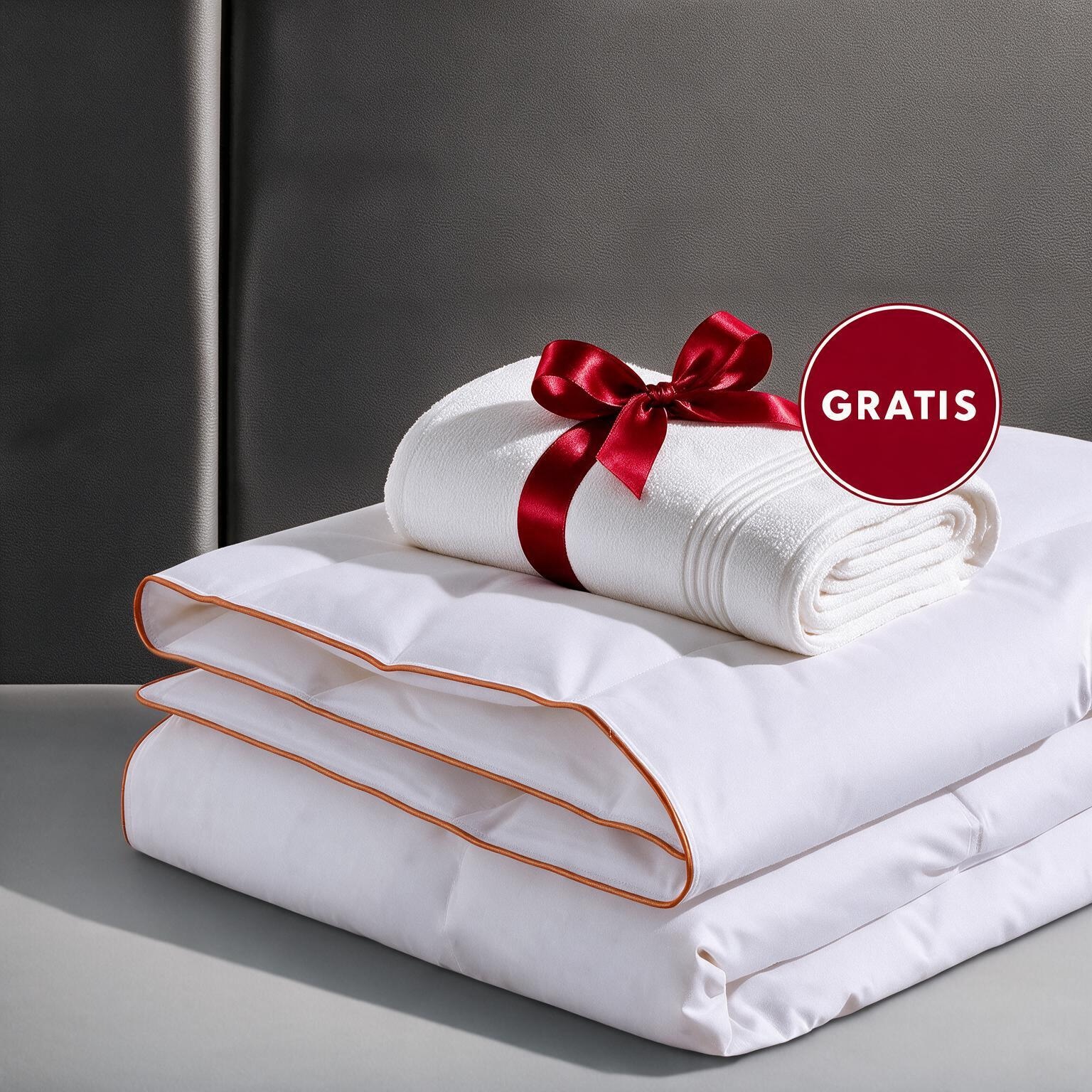 RIBECO Couette en duvet »Ella, Bettdecke GRATIS dazu 1x Handtuch« léger Füllung 90 % duvet & 10 % plumes 1 cuis tlg. couette en duvet fabriquée en Allemagne