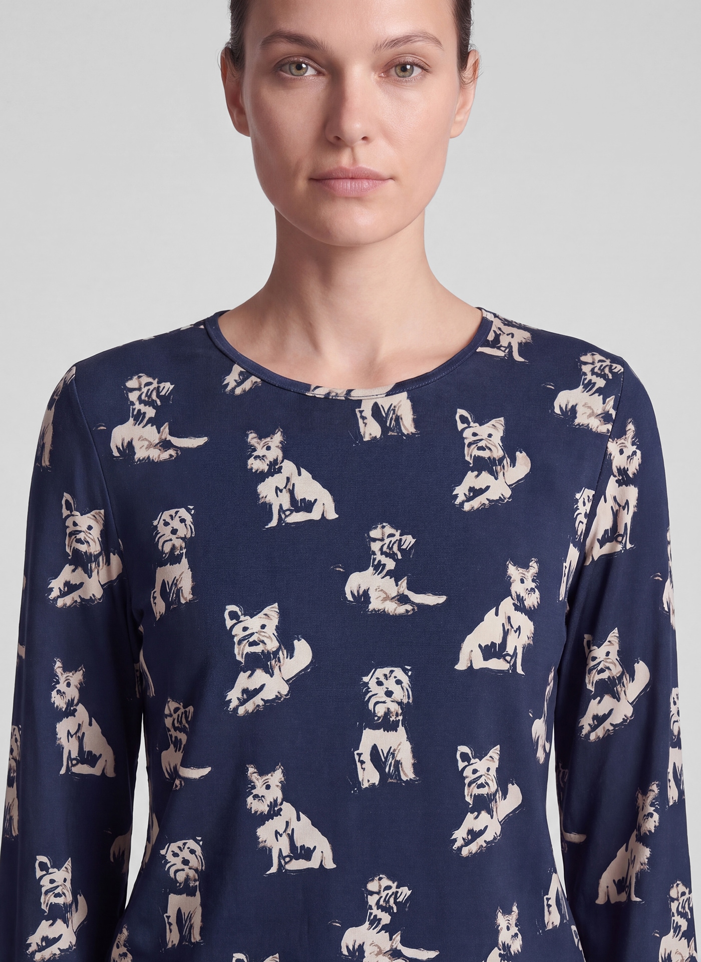 Rabe T-shirt à manches 3/4 mit Hunde-Motiven