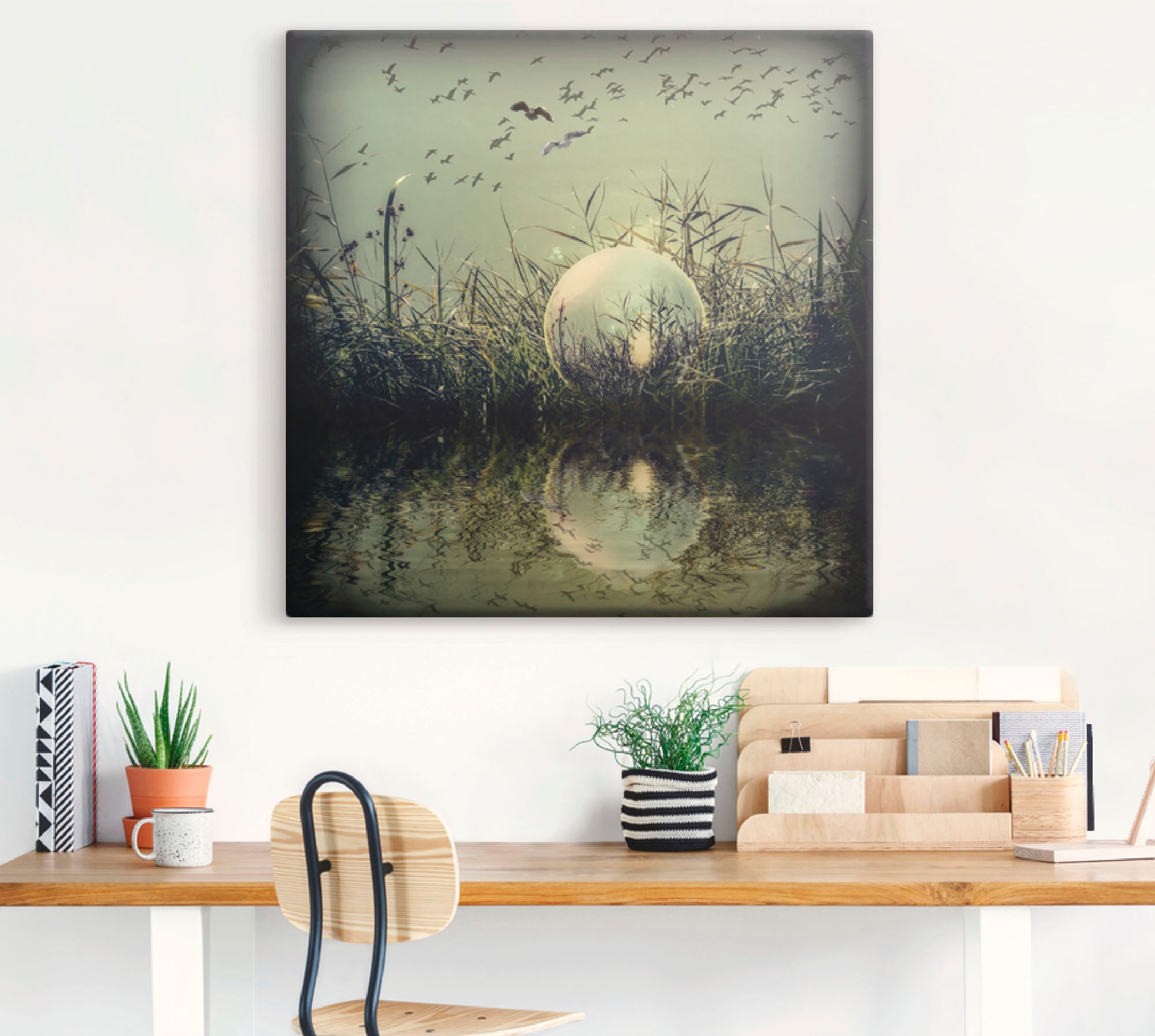 Artland Wandbild »In der Glaskugel - Mystische Au«, Landschaften, (1 St.), als Alubild, Outdoorbild, Leinwandbild, Poster in verschied. Grössen