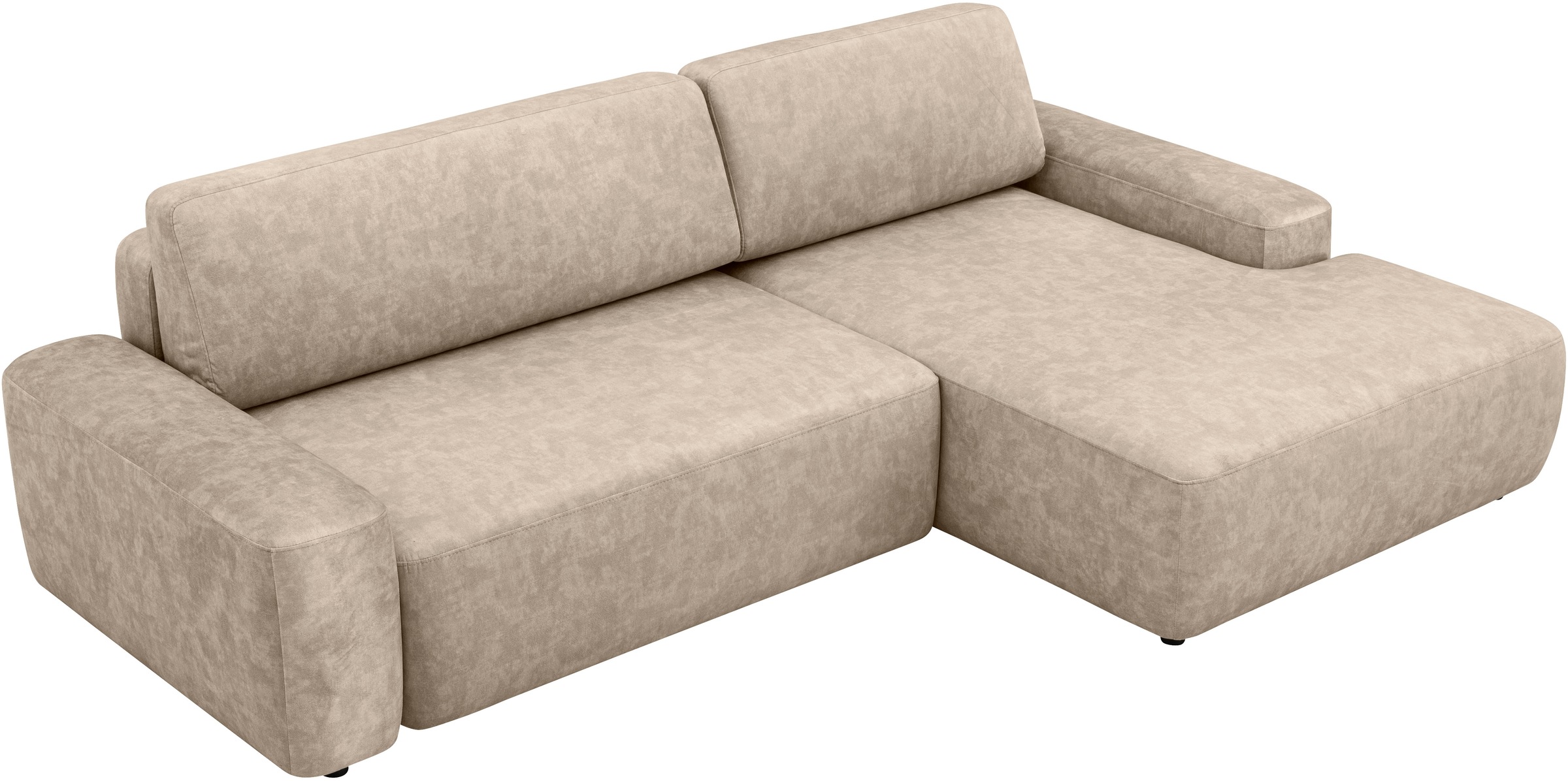 INOSIGN Ecksofa »TORGE (264cm), Schlafsofa in Cord, Samtvelours o Struktur fein, L-Form«, Schlaffunktion, Bettkasten, Liegefläche: 125/210 cm