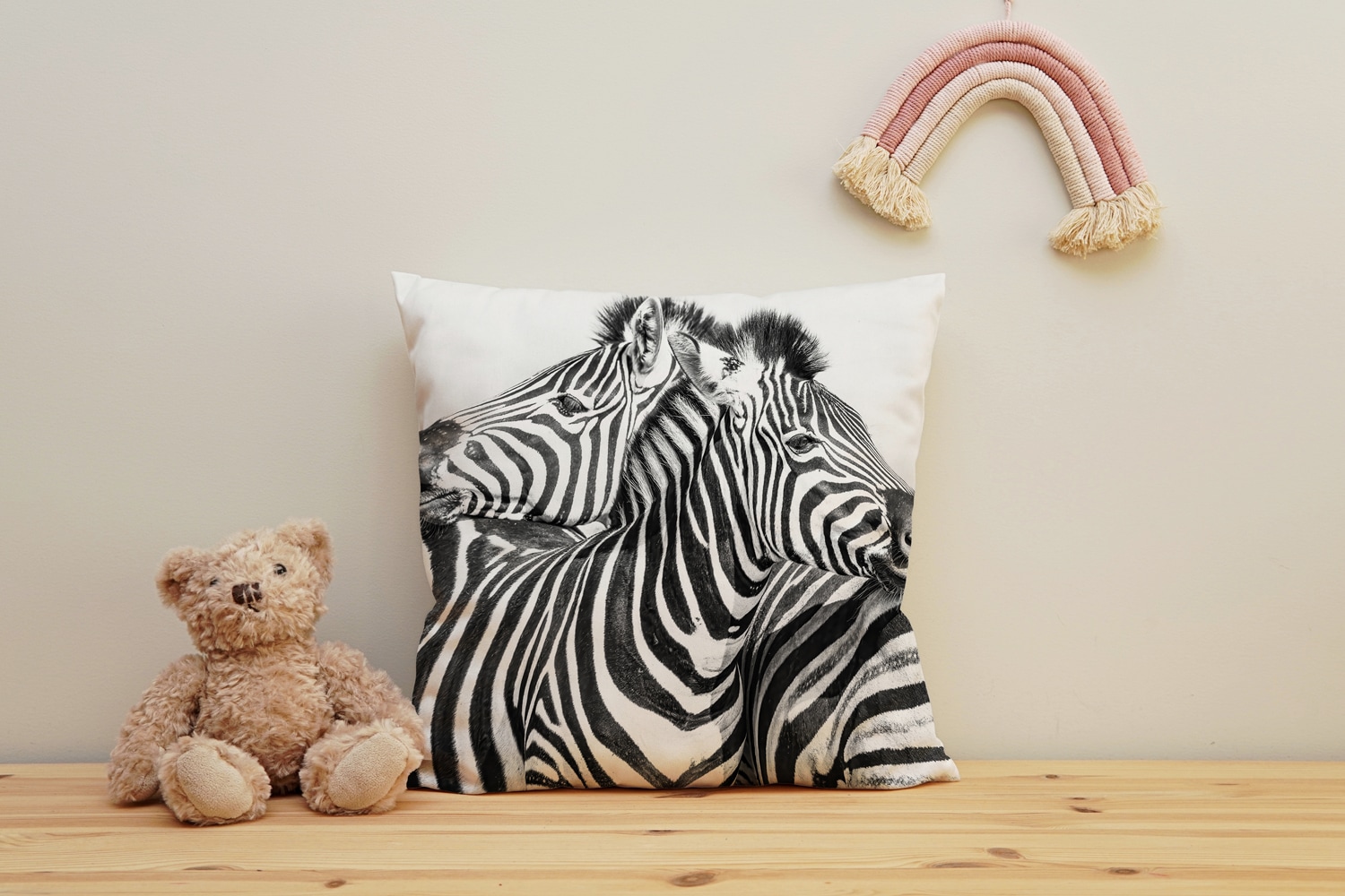 Image of queence Dekokissen "Zebras" Kissenhülle mit HD Premium Druck, geruchsneutral, 40x40cm