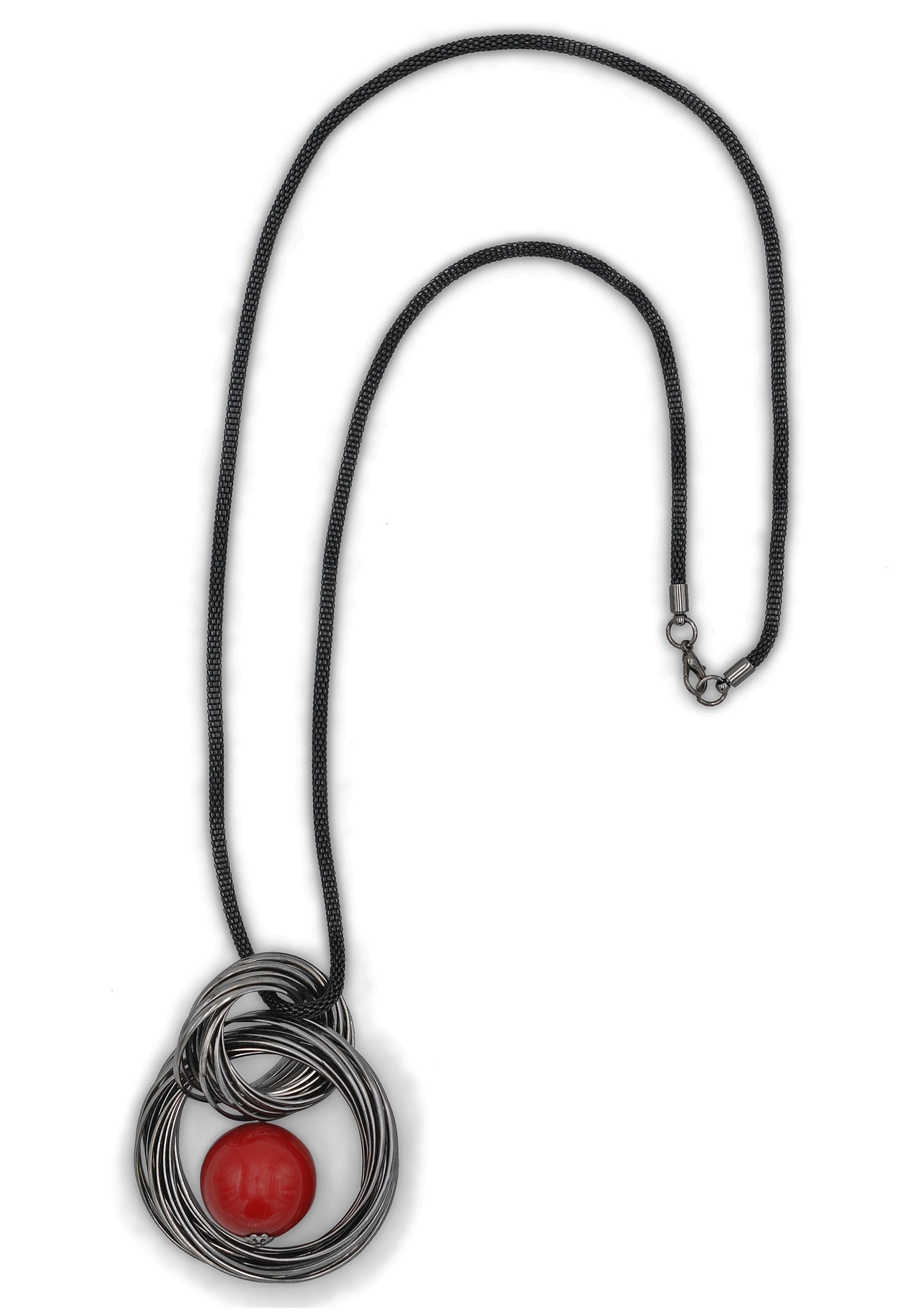Image of J.Jayz Kette mit Anhänger »grösser Anhänger mit roten Perl-Element«, mit Kunststoffperle bei Ackermann Versand Schweiz