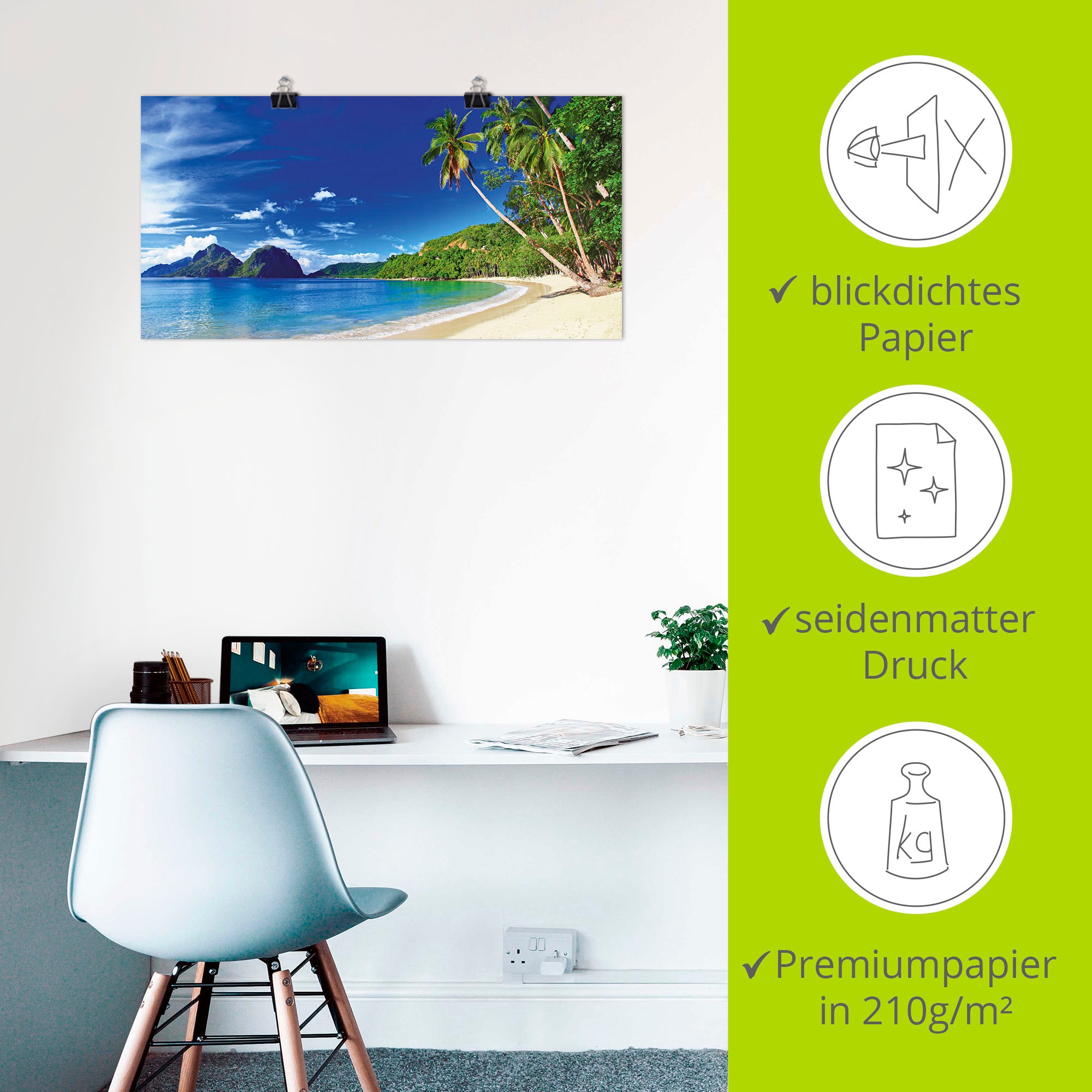 Artland Wandbild »Paradies«, Küste, (1 St.), als Leinwandbild, Poster, Wandaufkleber in verschied. Grössen