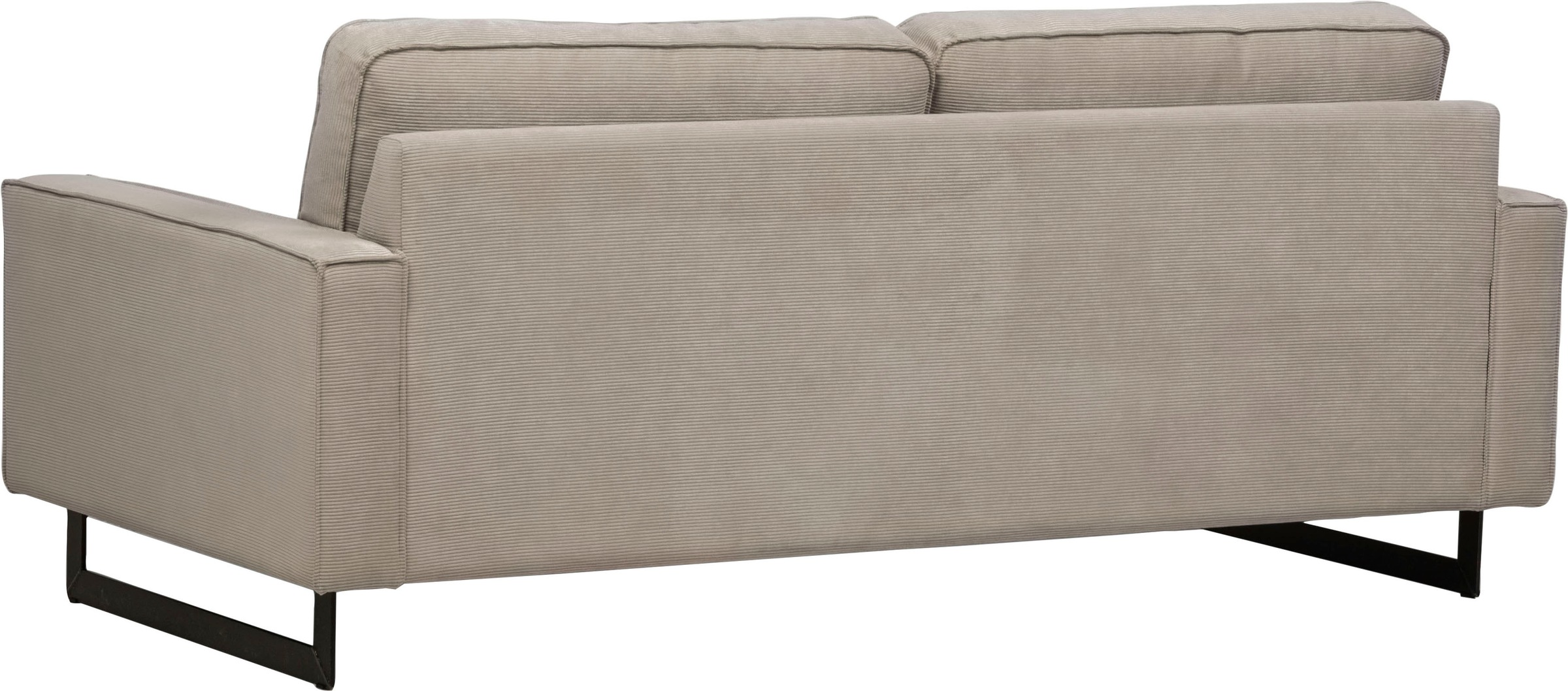 Home affaire 2-places »Pinto, 166 cm, Cord, Chenille, Lederoptik« mit Keder, schwarze Metallfüsse, Wellenunterfederung