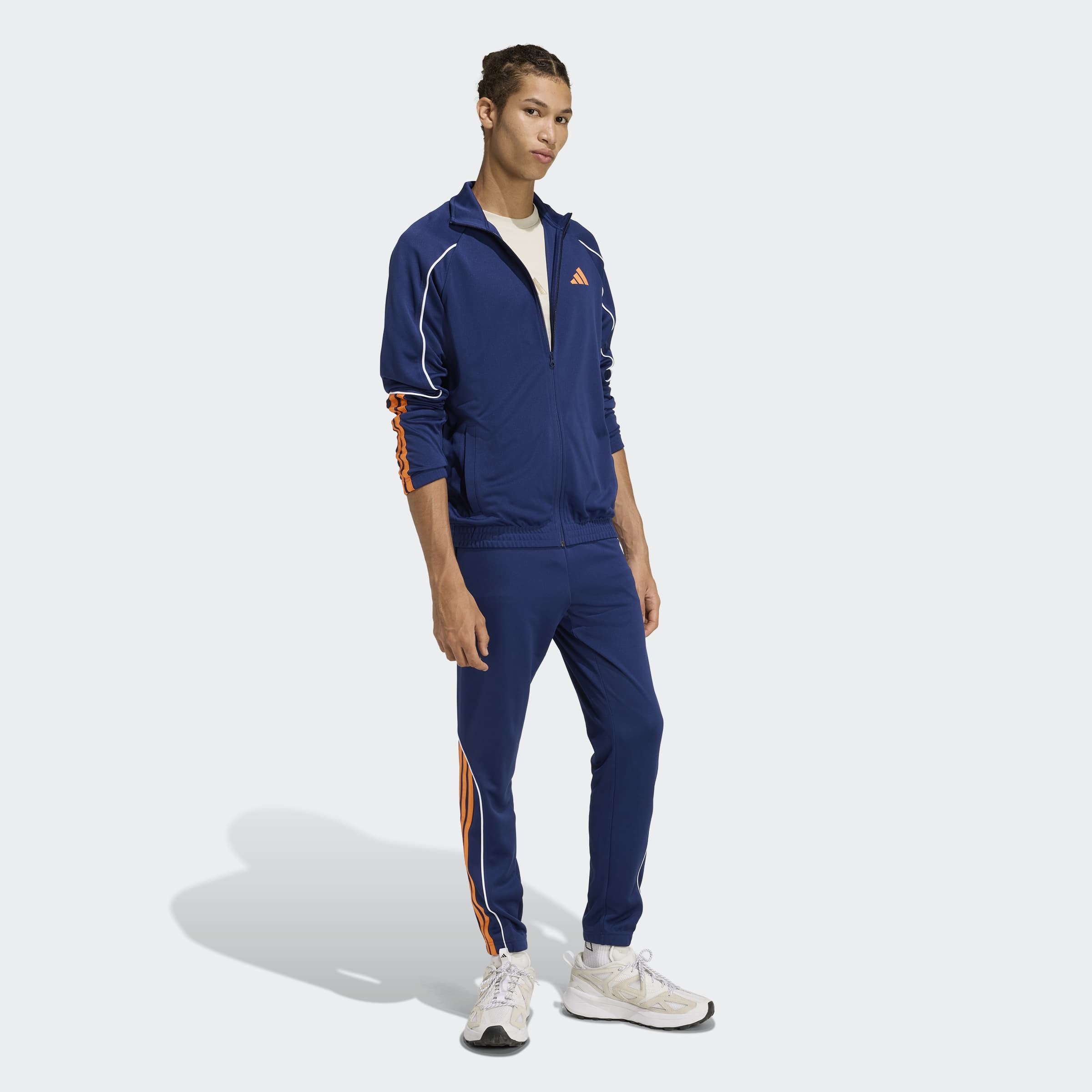 Image of adidas Sportswear Trainingsanzug "STADIUM 3-STREIFEN" 2 tlg. zweiteiliges Set aus Jacke und Hose, aus leichtem Polyester