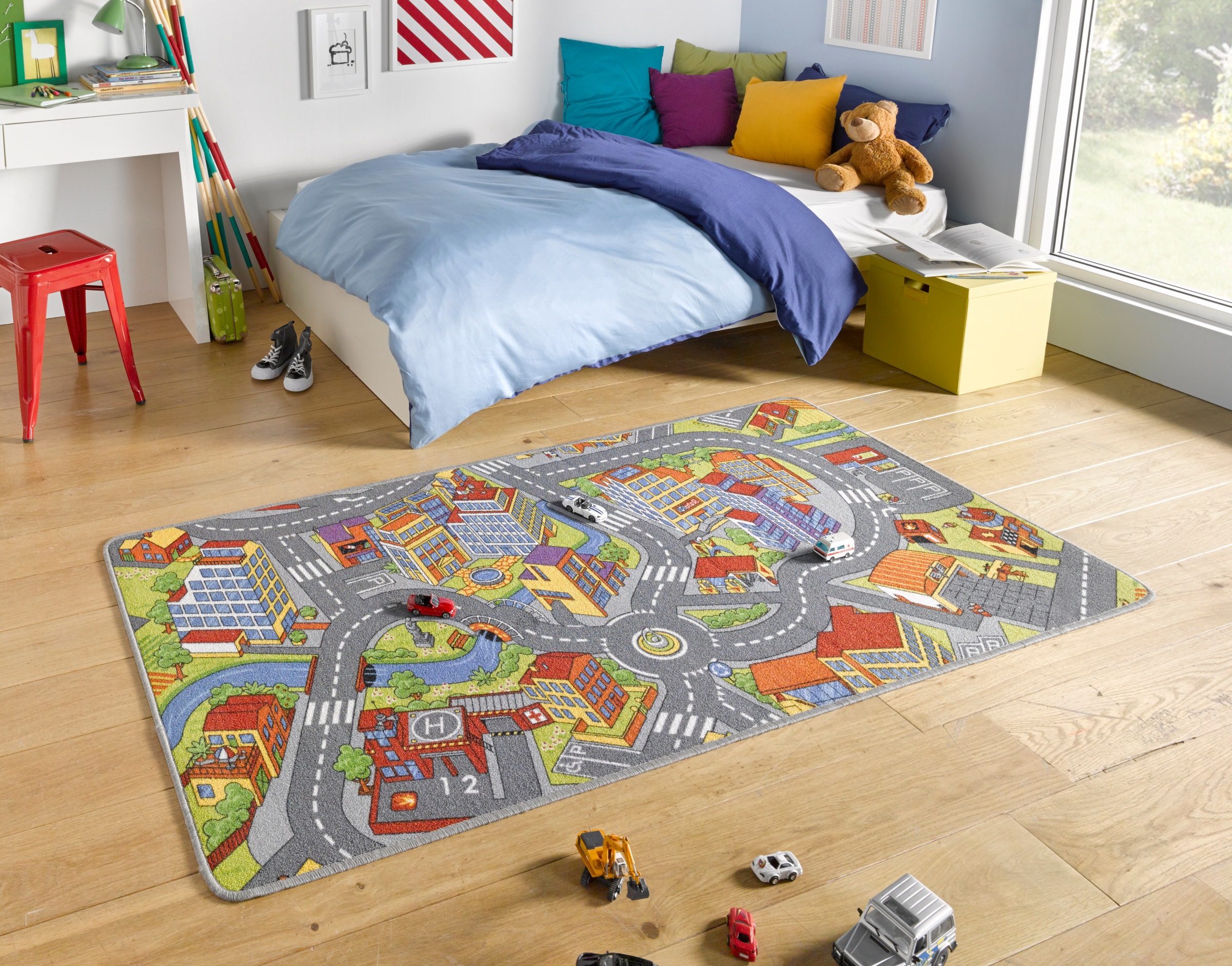 HANSE Home Kinderteppich »Smart City«, rechteckig, 0,65 mm Höhe, Kurzflor, Kinderteppich, Rutschfest, Spielteppich, Kinderzimmer