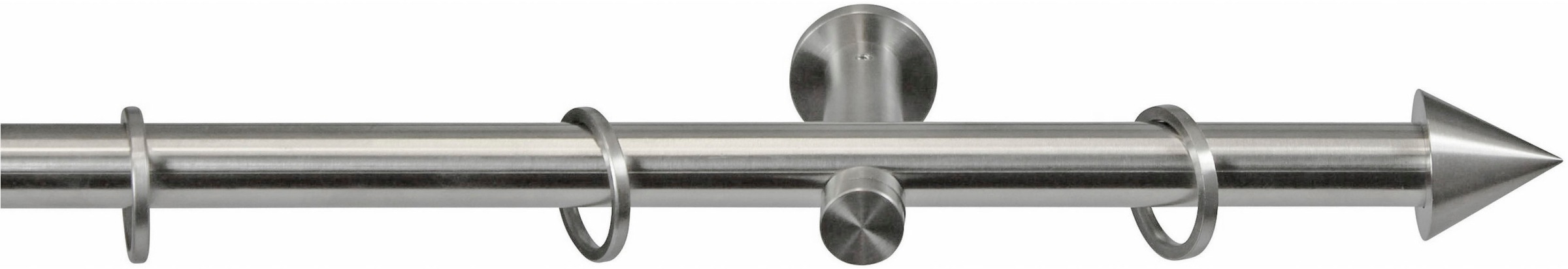 Image of GARESA Gardinenstange »ORION«, 1 läufig-läufig, Wunschmasslänge, Vorhanggarnitur, einfache Montage, mit Stangenverbinder verlängerbar, Wandmontage, Spitze, Edelstahl, m. Ringe und Haken bei Ackermann Versand Schweiz