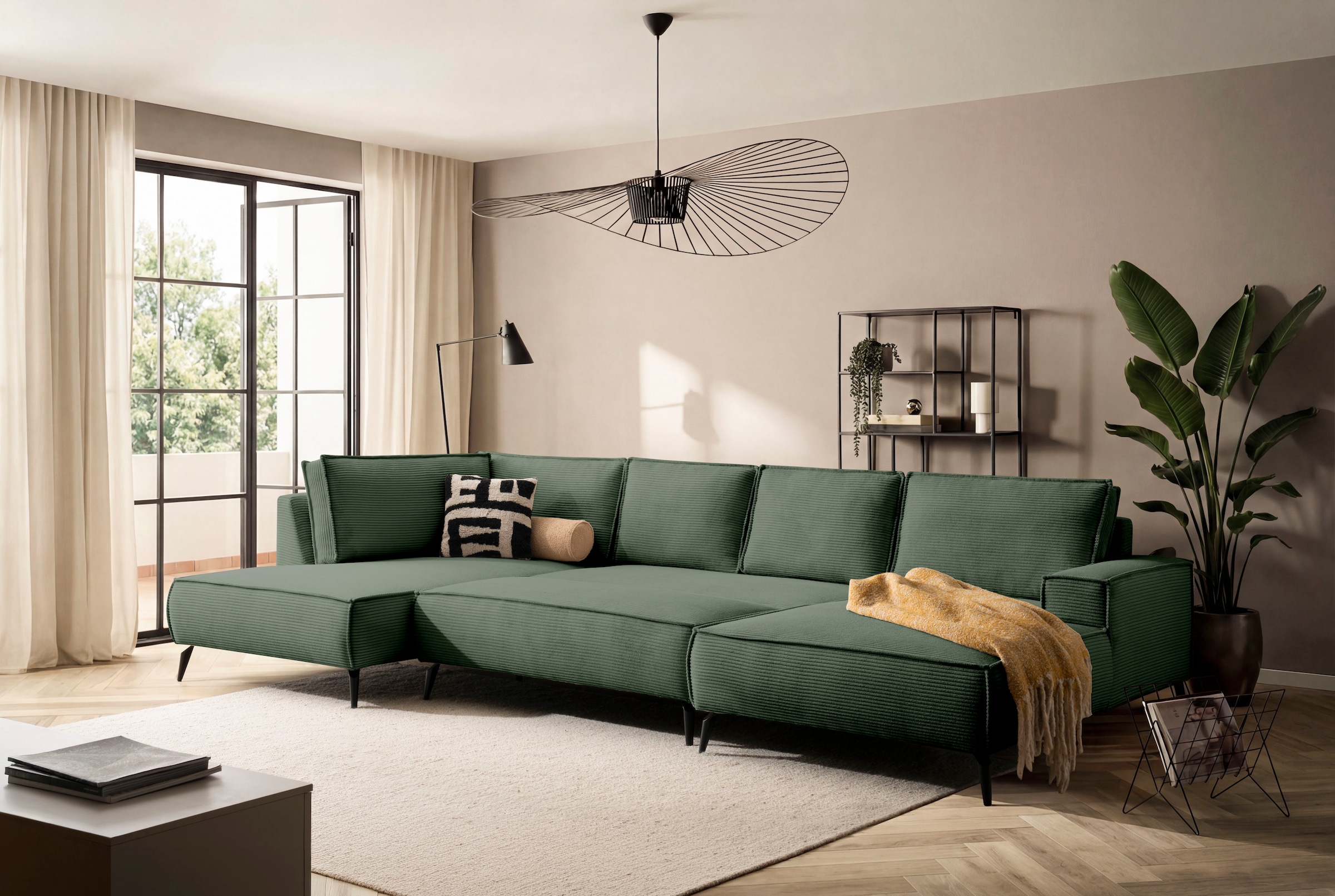 Home affaire Wohnlandschaft »TVINNU« Recamiere rechts/links, stellbar zum Schlafsofa (Krokodilverbinder)
