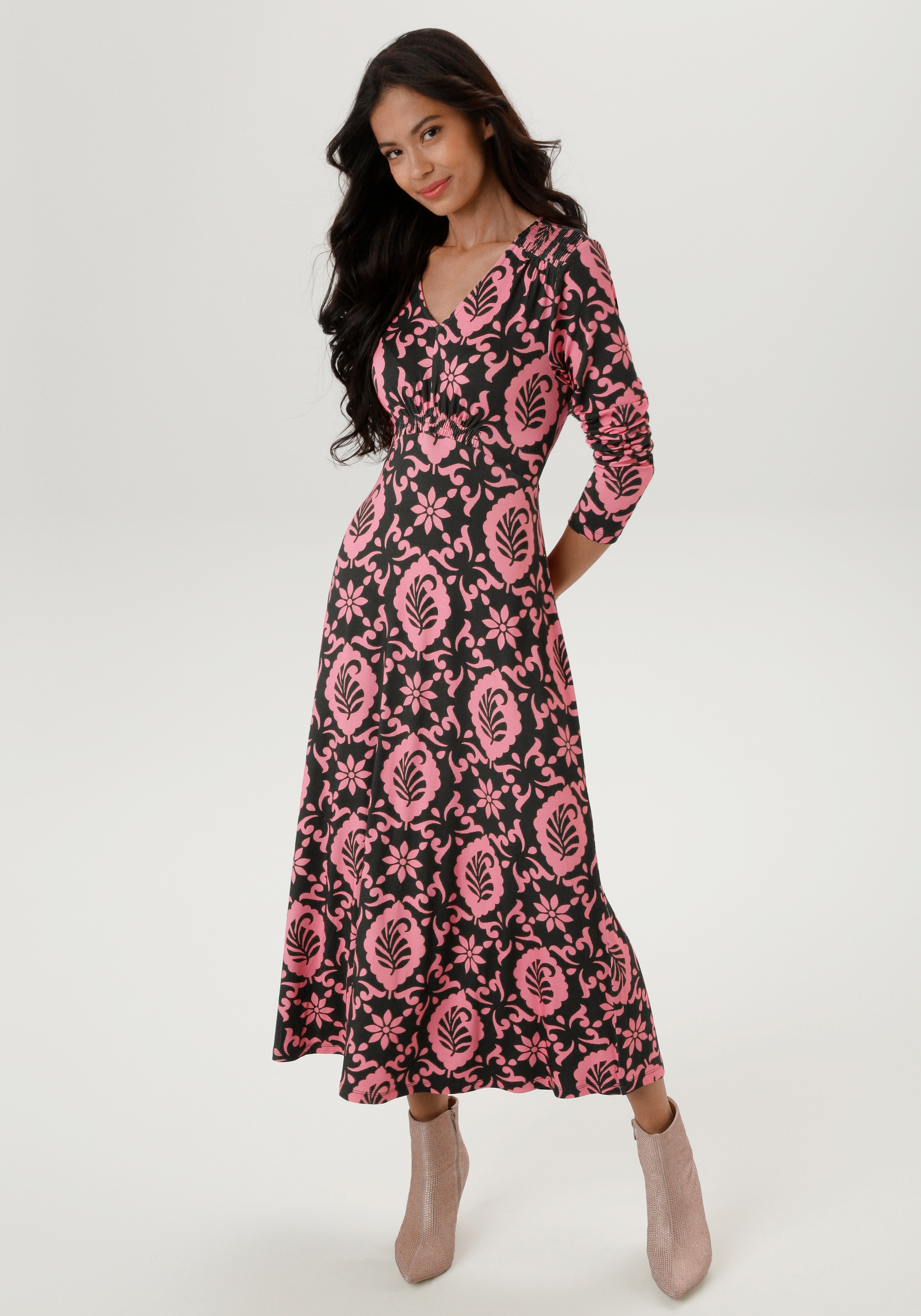 Image of Aniston SELECTED Midikleid mit Smok-Details