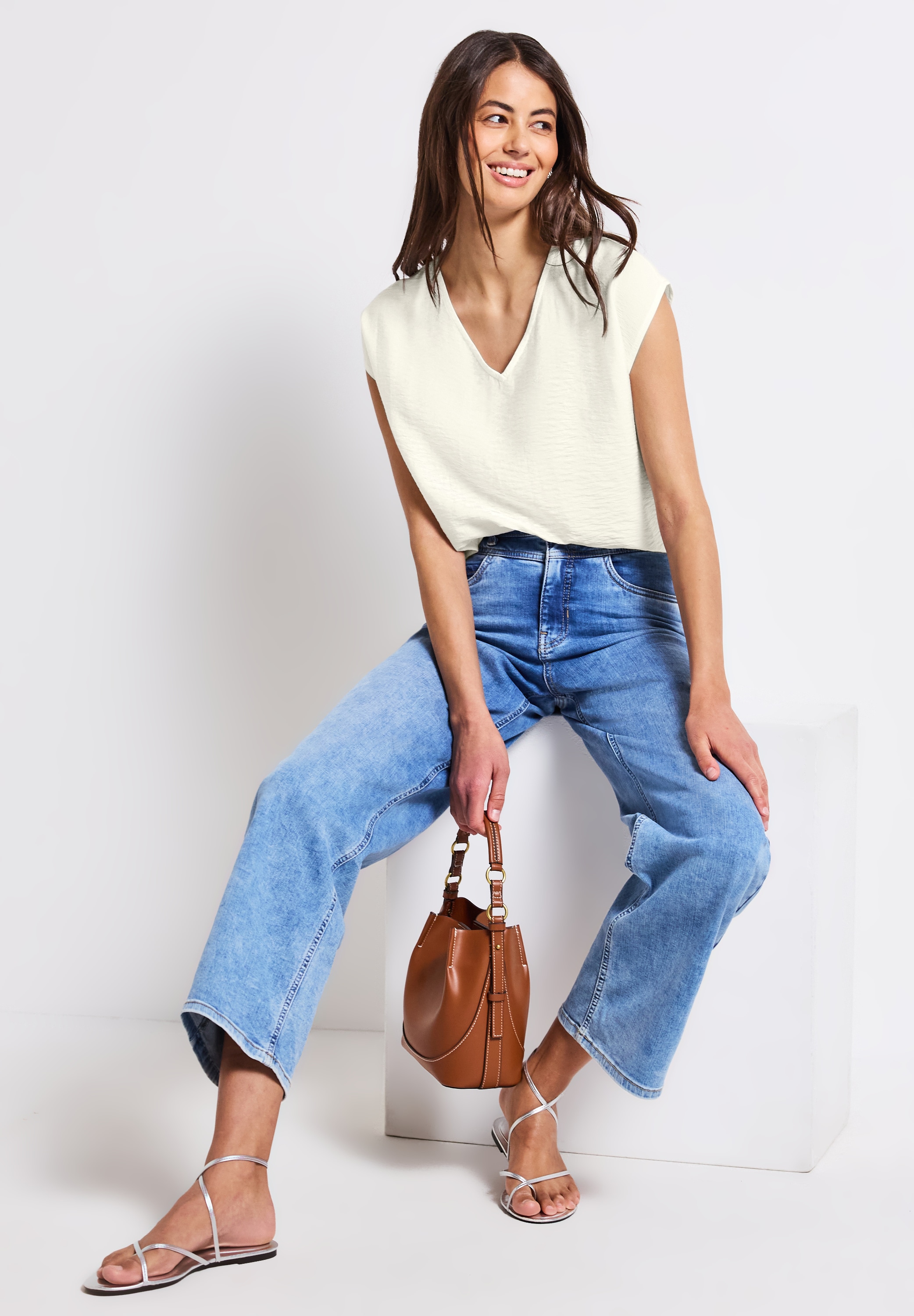 STREET ONE Shirtbluse, mit V-Neck