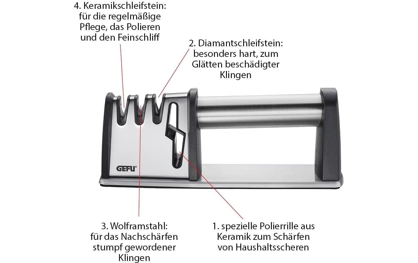 GEFU Aiguiseur de couteaux »Messerschärfer Colt Pro Schwarz/Silber«