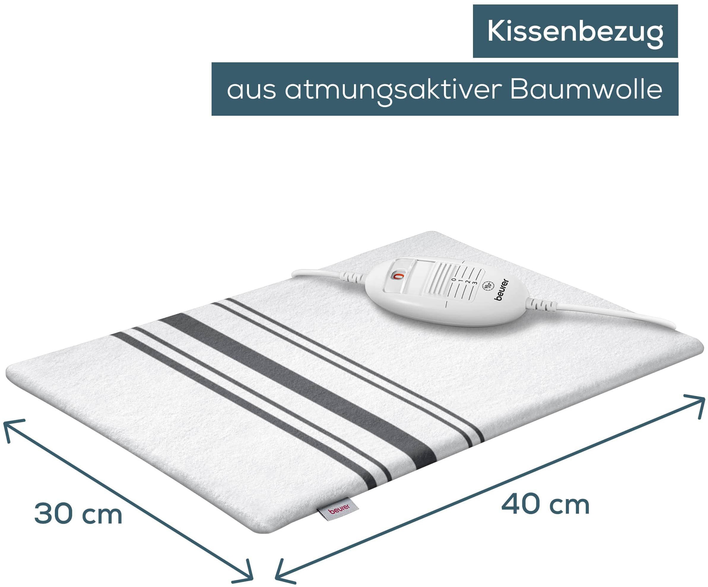 BEURER Heizkissen »HK 25 für wohltuende Wärme, mit Baumwollbezug, 3 Temperaturstufen«, Maschinenwaschbarer Bezug, Abschaltautomatik und Sicherheitssystem