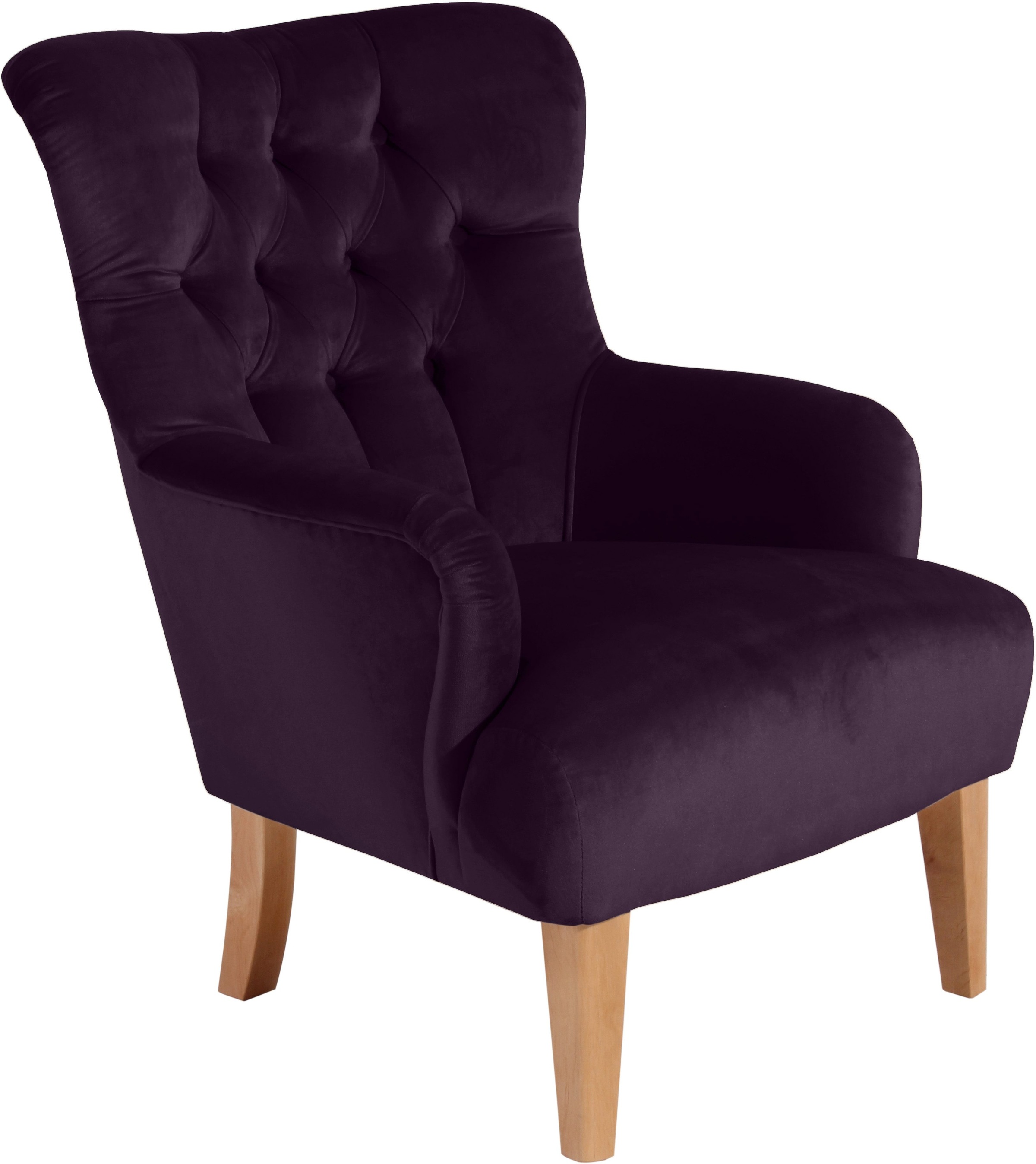 Max Winzer® Chesterfield-Sessel »Bradley, Loungesessel, Chesterfield Optik in aktuellen Farben, bequem«, hohe Rückenlehne mit edler Knopfheftung, Retro und modern, hoher Fuss