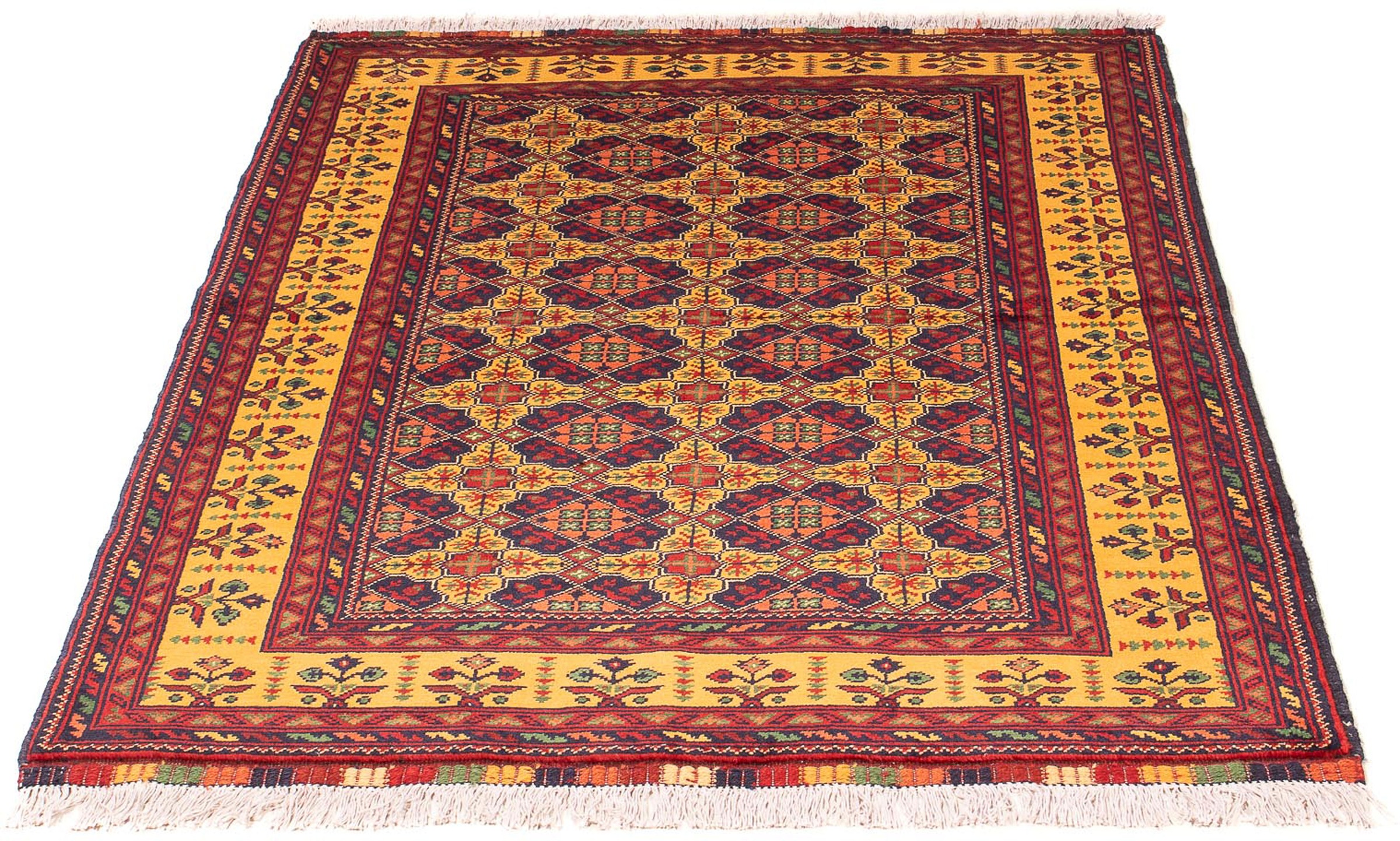 Image of morgenland Orientteppich »Afghan - Buchara - 208 x 90 cm - mehrfarbig«, rechteckig, 7 mm Höhe, Wohnzimmer, Handgeknüpft, Einzelstück mit Zertifikat bei Ackermann Versand Schweiz