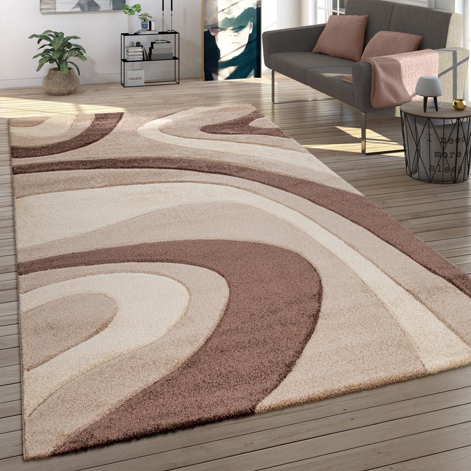 Paco Home Teppich »Inferno 241«, rechteckig, 17 mm Höhe, Kurzflor, modernes Design, handgearbeiteter Konturenschnitt