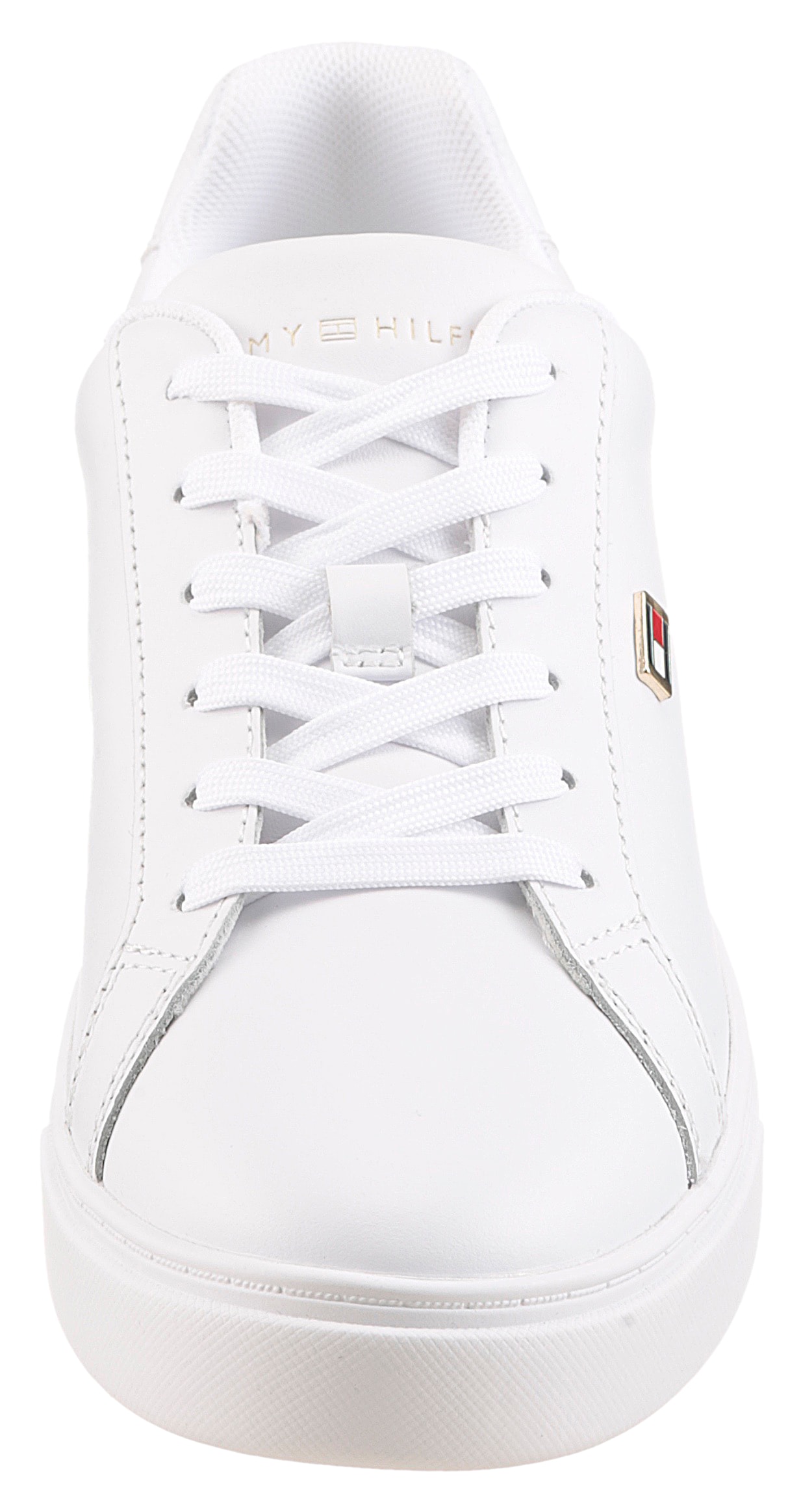 Tommy Hilfiger Sneakers »FLAG COURT SNEAKER«  , Schnürschuh, Halbschuh, Freizeitschuh mit edlem TH-Logoemblem