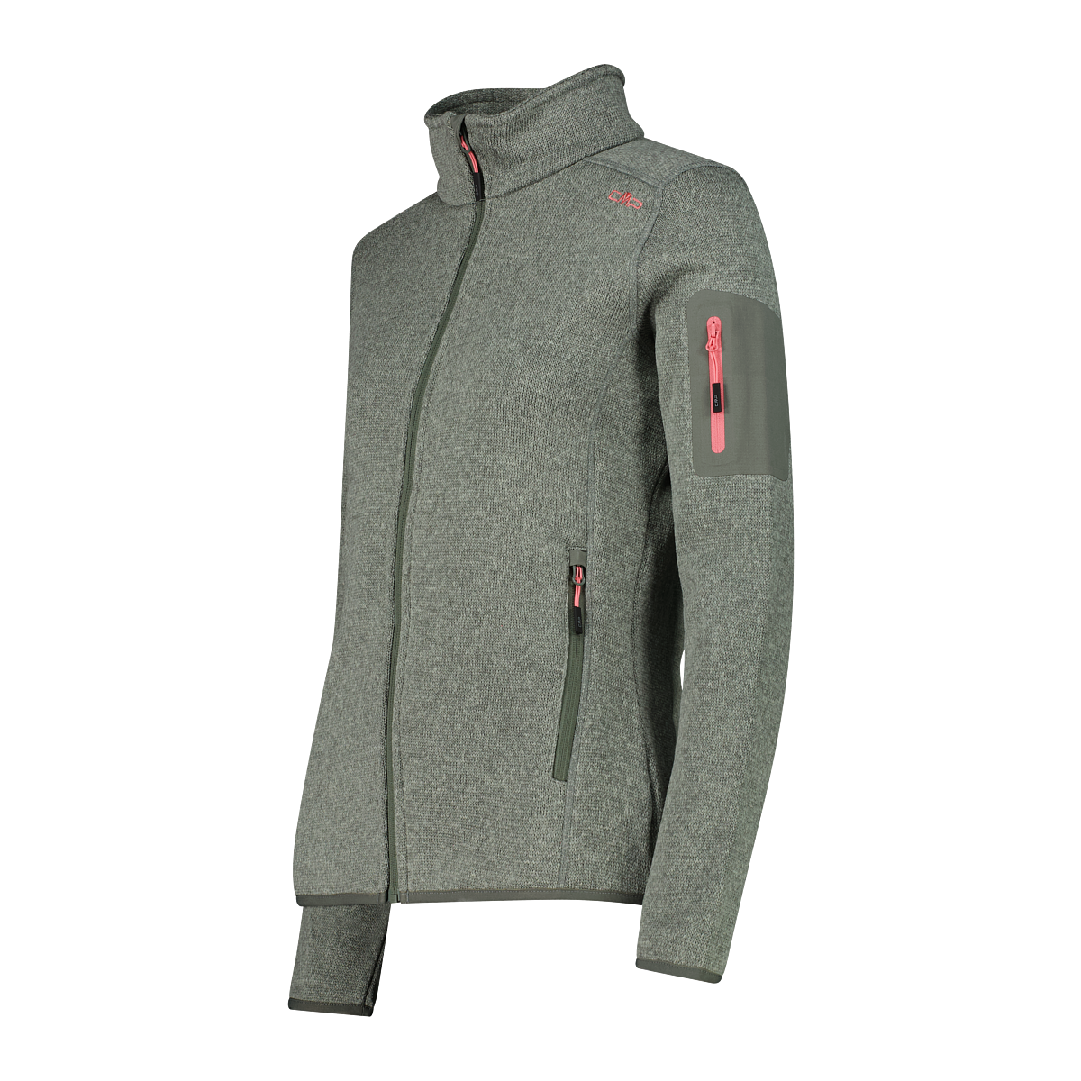 CMP Veste en laine polaire »KNITTED MELANGE FLEECE WOMAN JACKET« Wärmeisolierend & Schnell trocknend & Atmungsaktiv, Übergangsjacke