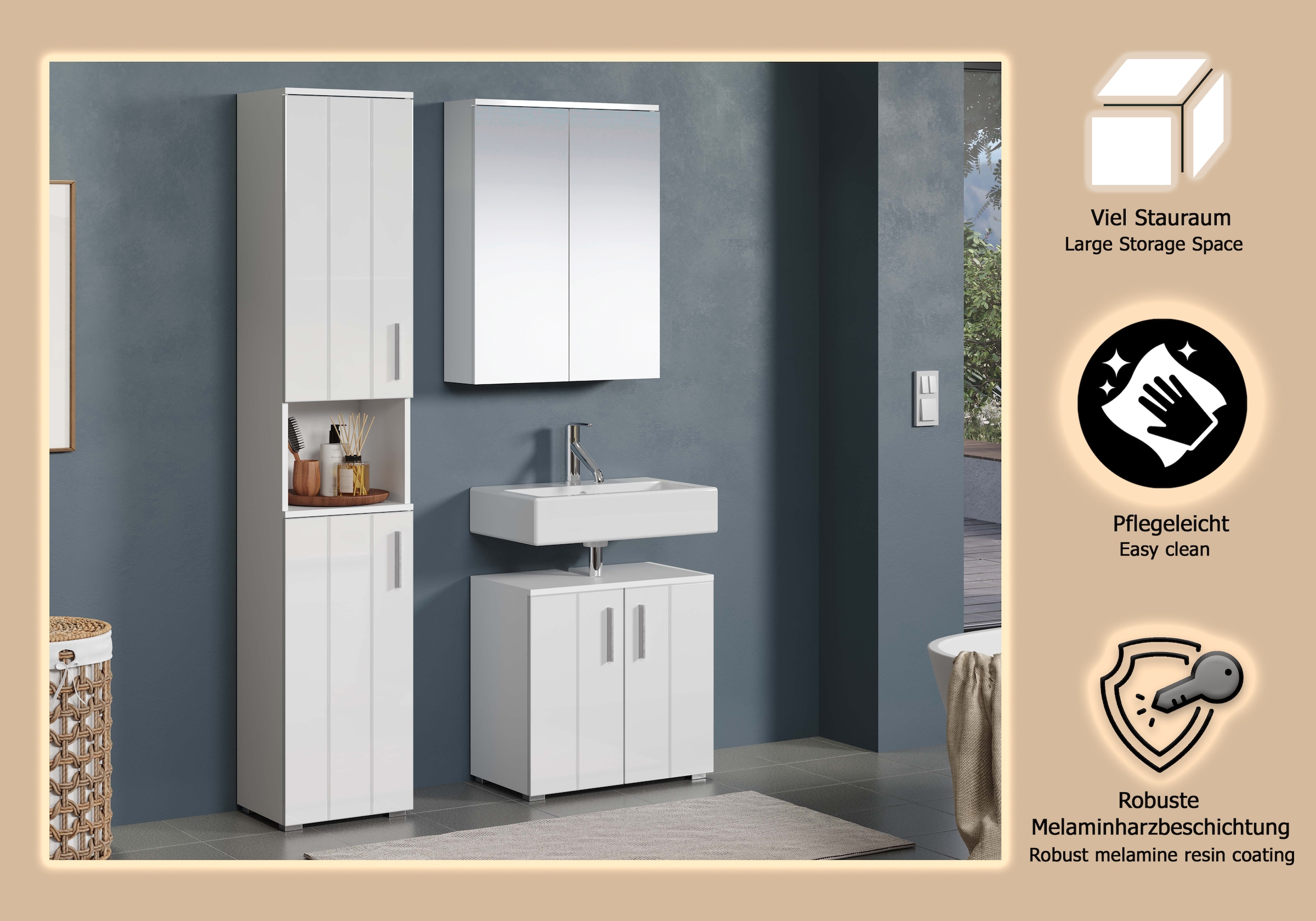 welltime Ensemble de salle de bains »Prag« Set, 3 cuis tlg.