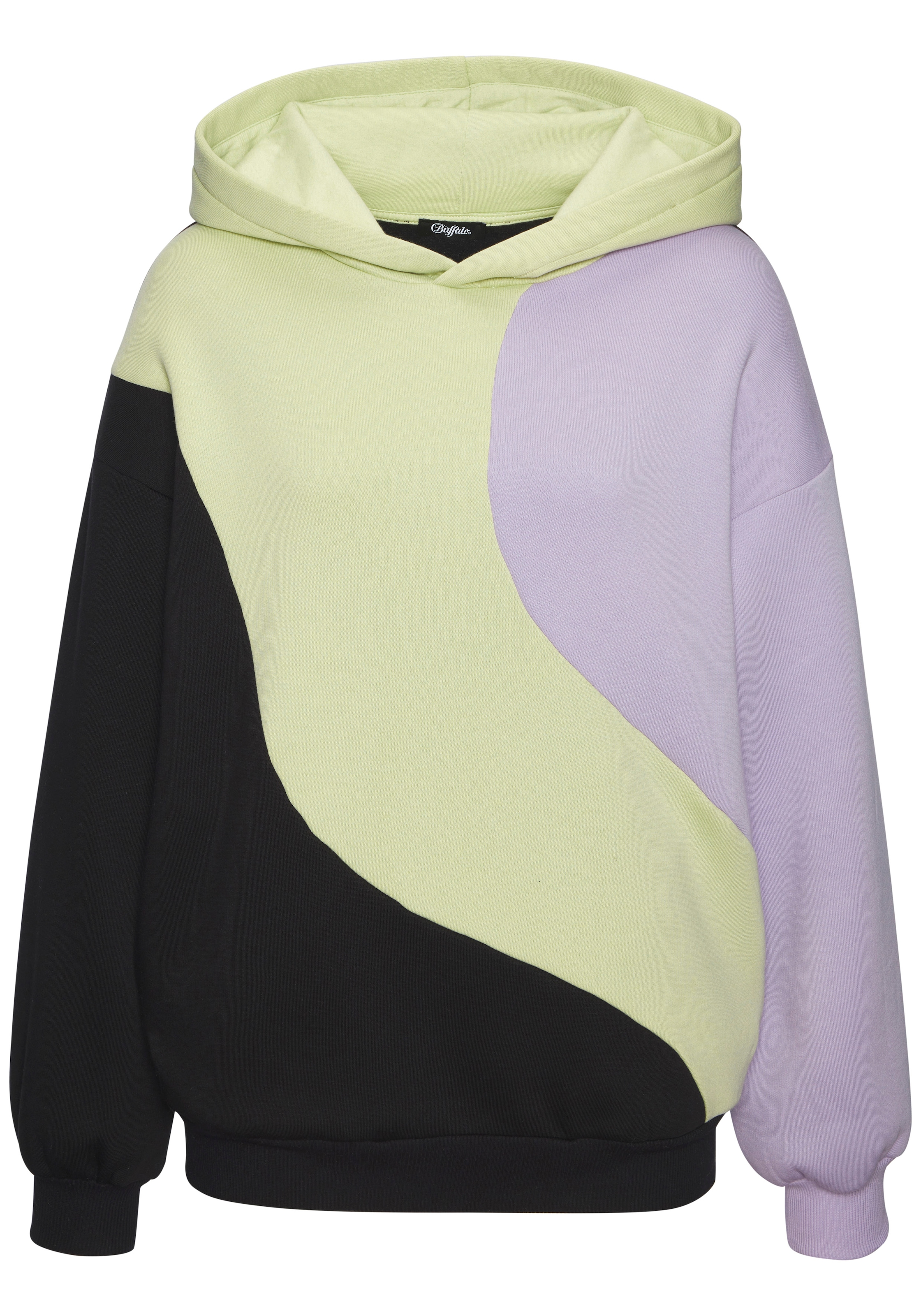 Buffalo Hoodie , mit modernem Colorblock-Muster, Loungewear
