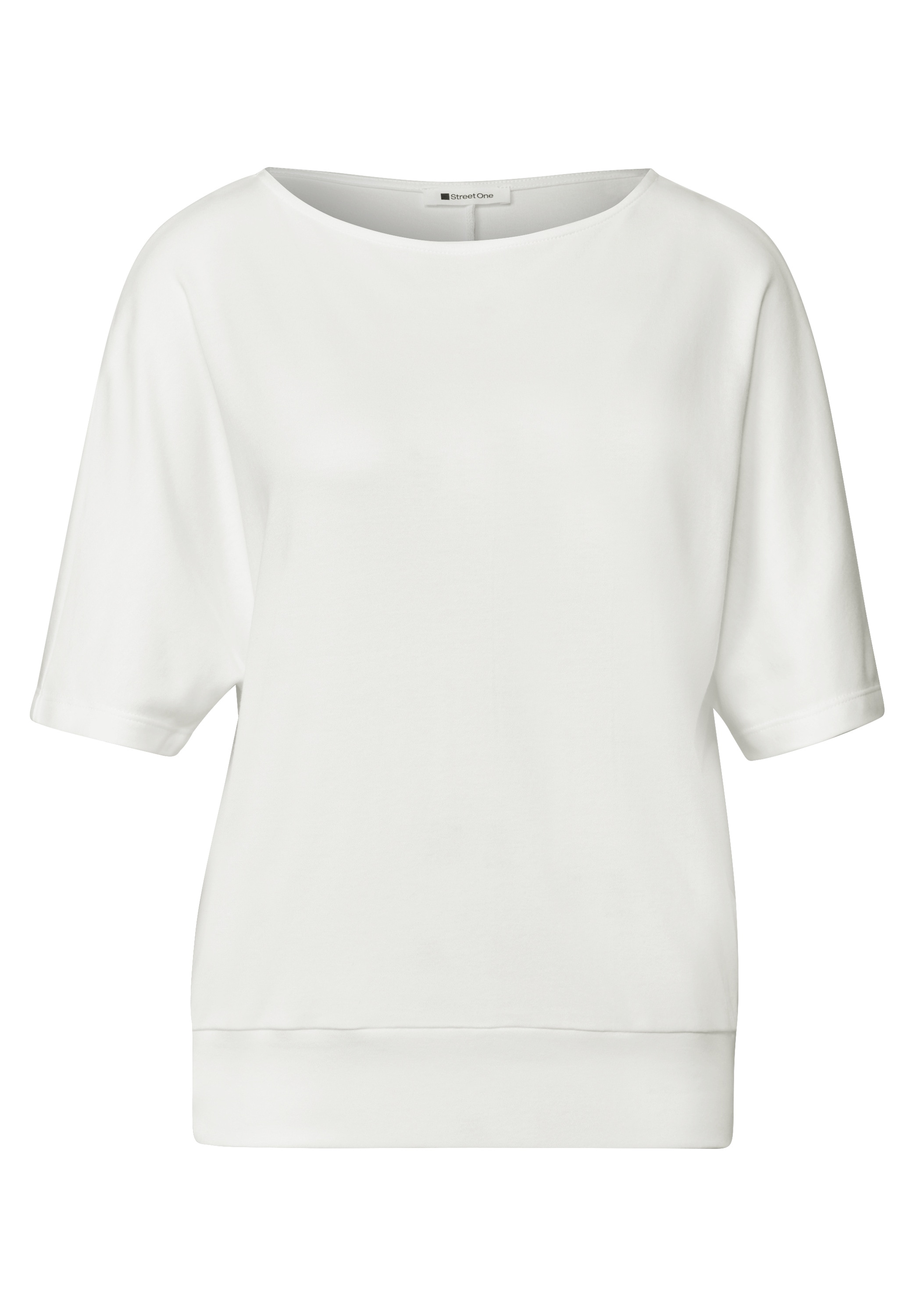 STREET ONE Shirt à col rond t-shirt d'été avec encolure bateau et taille élastique
