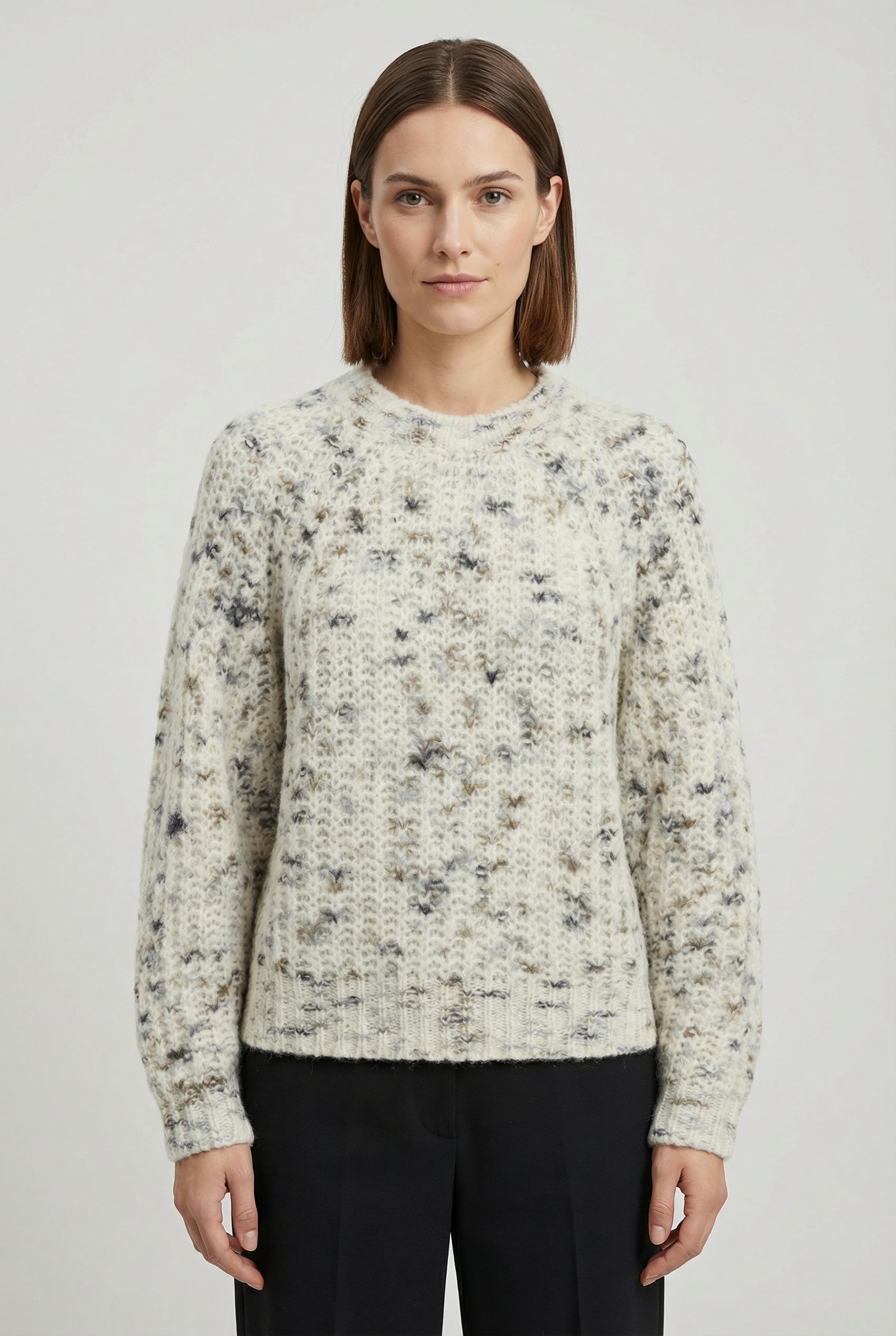 Image of BOSS ORANGE Strickpullover "Fiambella Premium Damenmode" Rundhalsausschnitt, mit Alpaka-Wolle