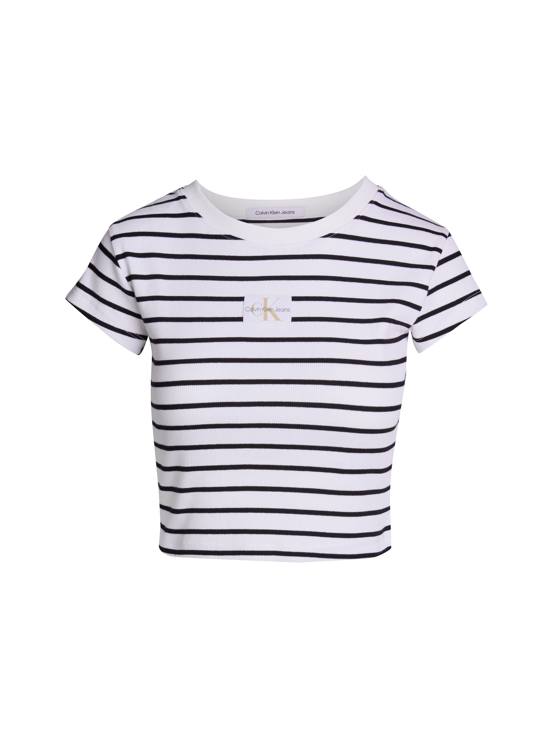 Calvin Klein Jeans T-Shirt »WOVEN LABEL RIB BABY TEE«, mit Logopatch