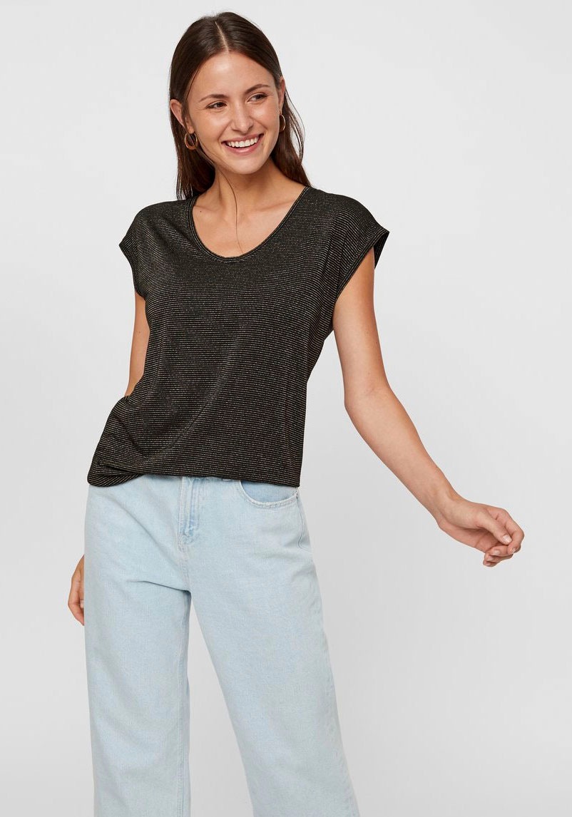 Image of pieces Rundhalsshirt »PCBILLO«, mit gestreiftem Glitzer Effekt bei Ackermann Versand Schweiz