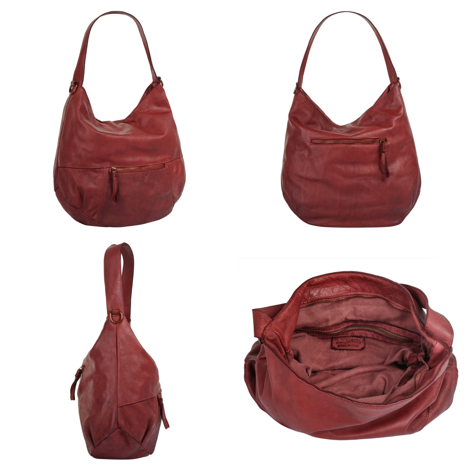 forty° Shopper, echt Leder, Made in Italy