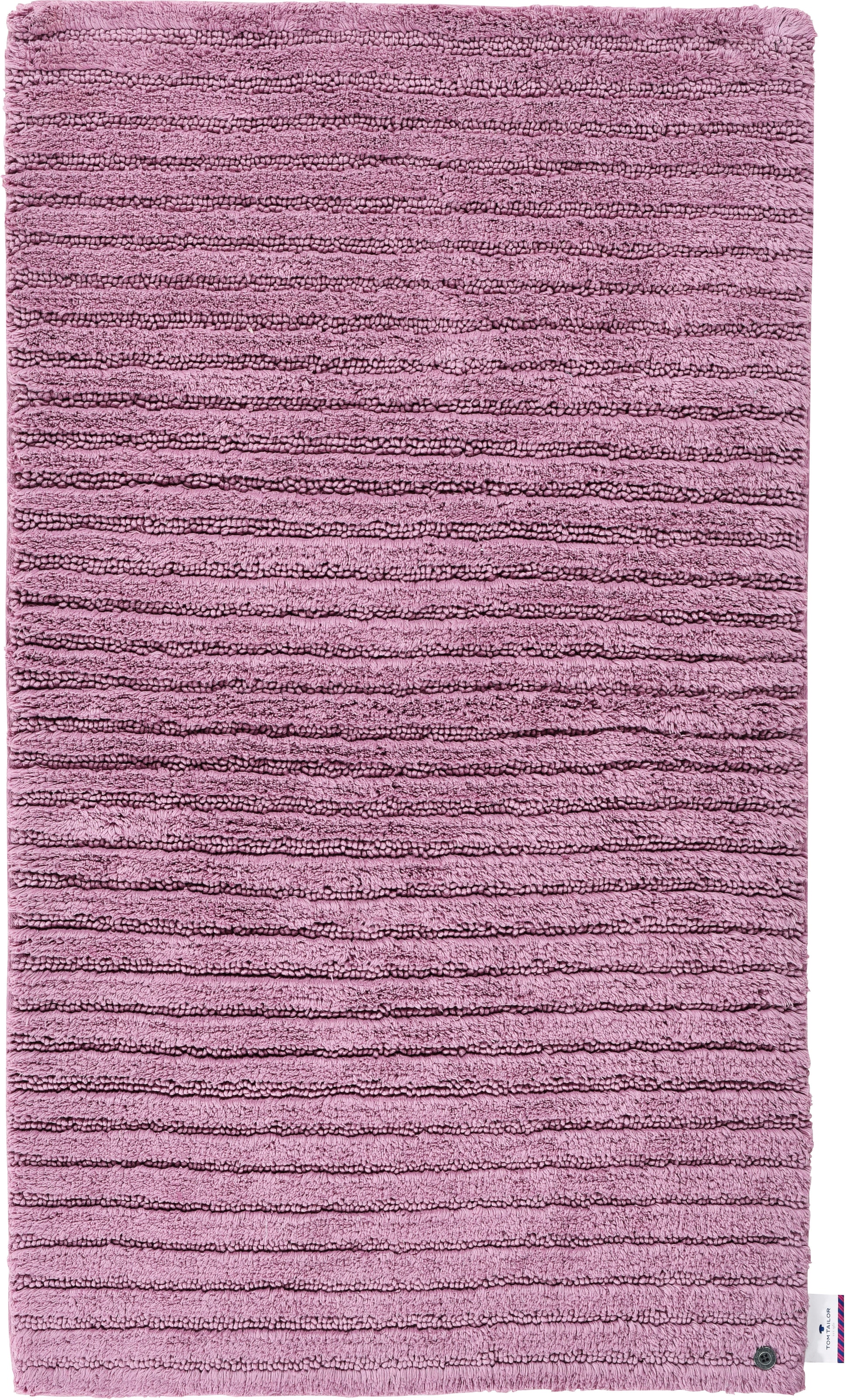 TOM TAILOR HOME Badematte »Cotton Stripes«, rutschhemmend beschichtet, fussbodenheizungsgeeignet-strapazierfähig, Uni Farben, gestreift, reine Baumwolle, Hoch-Tief Effekt