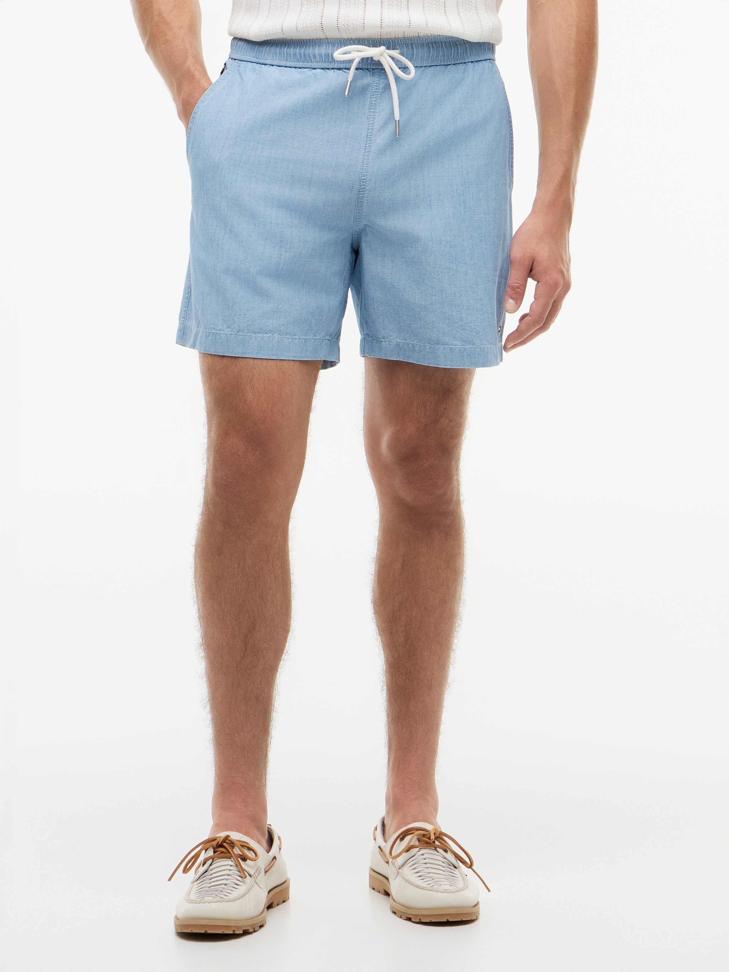 Image of Tommy Hilfiger Shorts "DOVER 6" PO CHAMBRAY" im Chambray-Optik, elatischer Bund