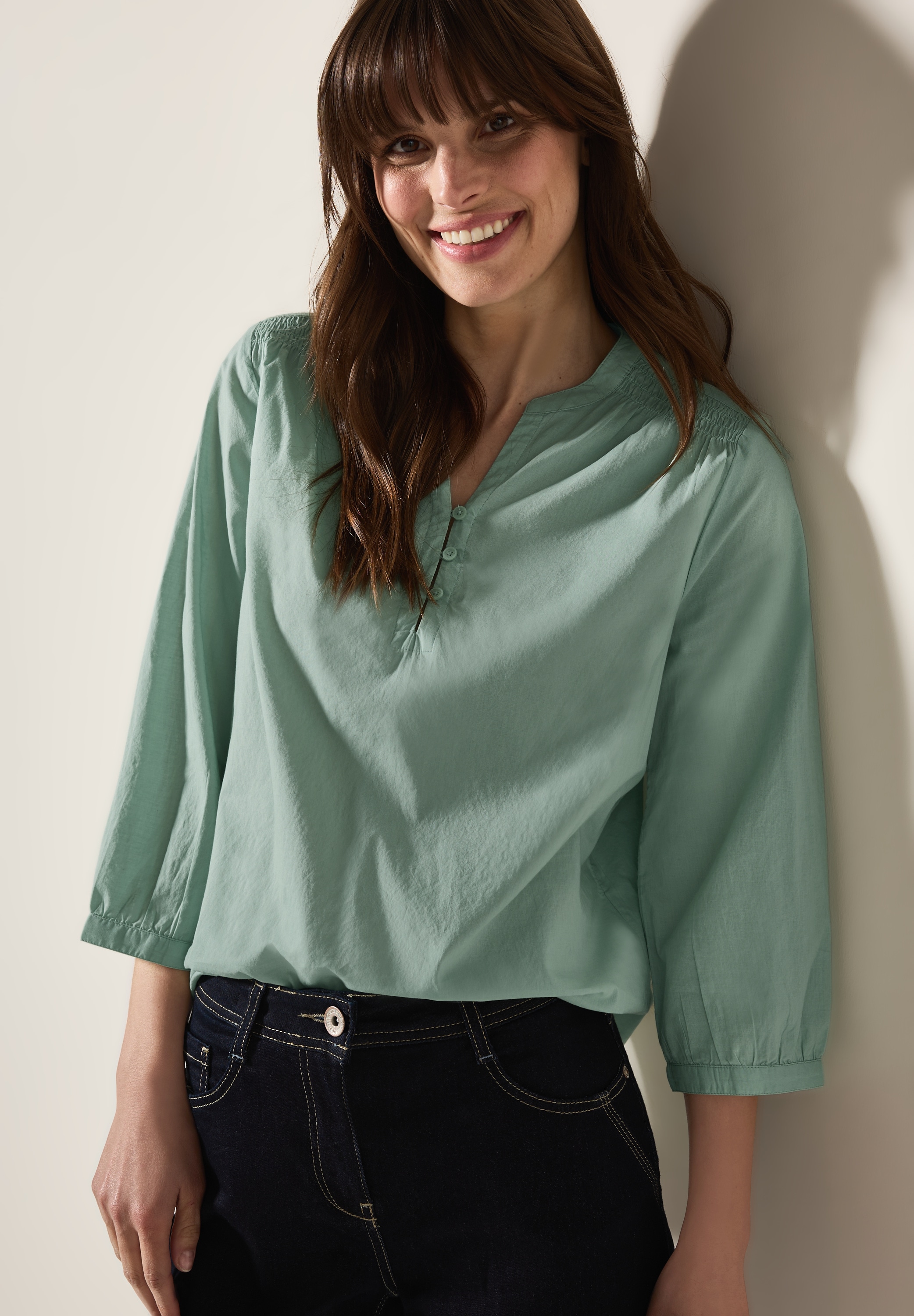 Cecil Klassische Bluse, mit Smock-Detail