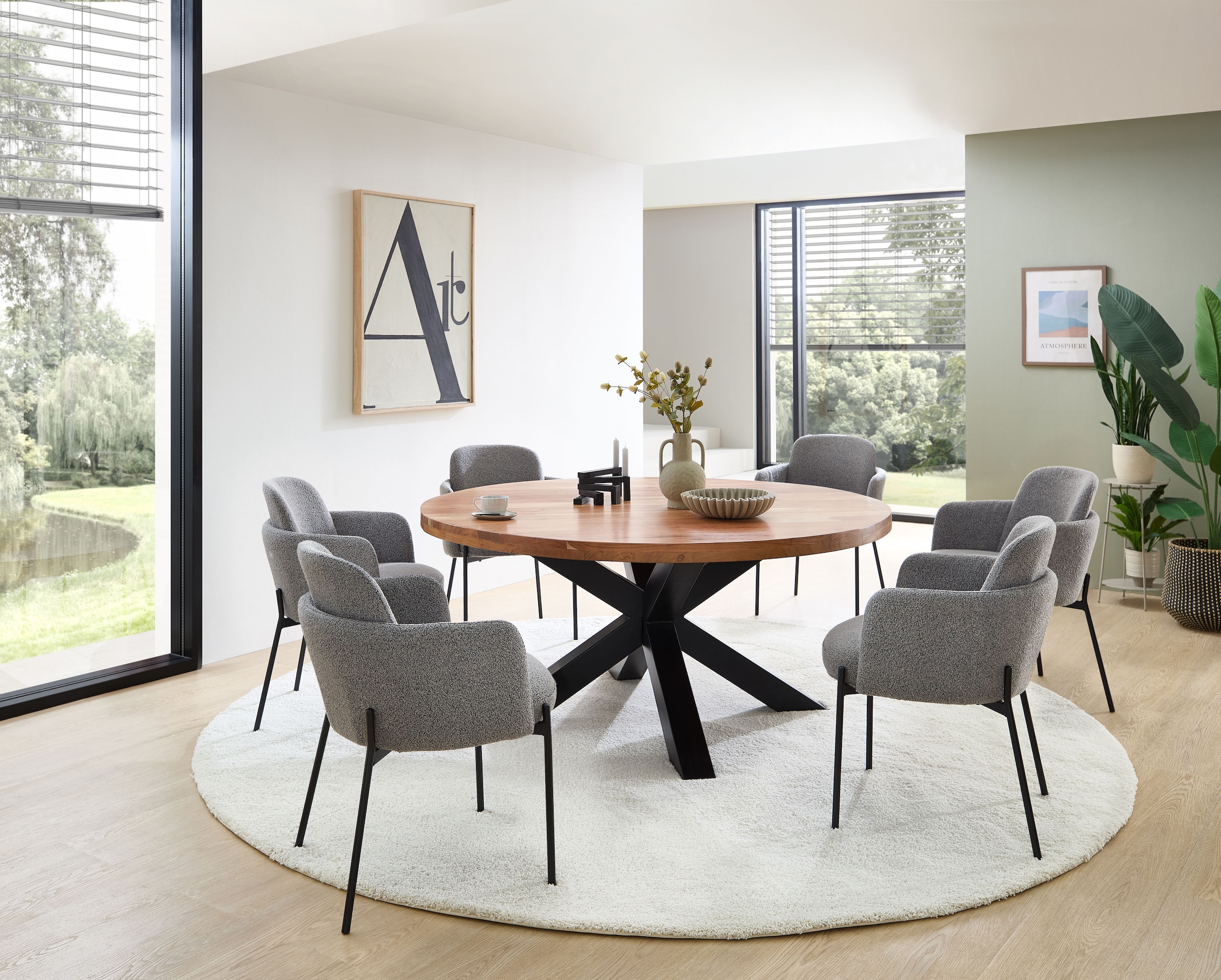 Stolkom Chaise avec accoudoirs »Flora BxHxT 61x84x63 cm« (Ensemble) 2 cuisBreite 61cm, Federkern im Sitz