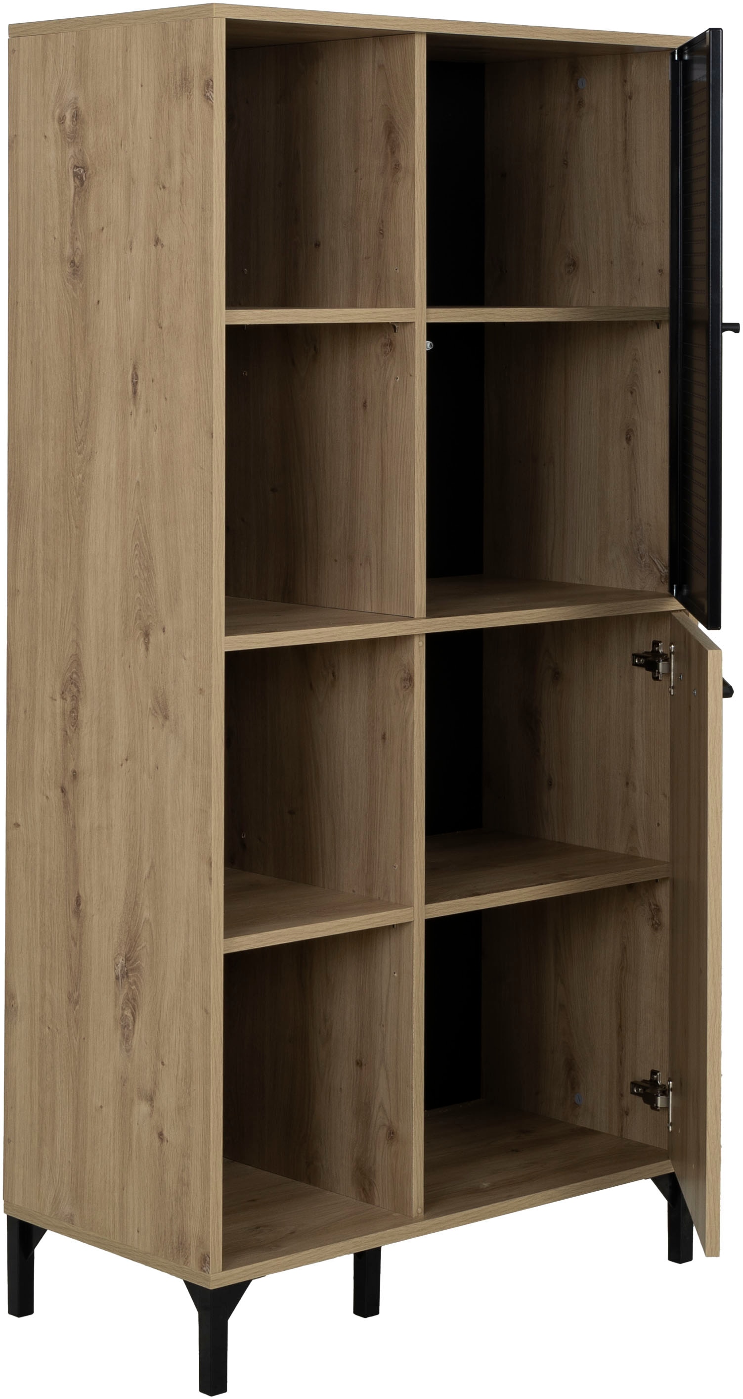 Gami Hochschrank »CRAFT« Hochchrank mit 2 Türen und 4 offenen Fächern