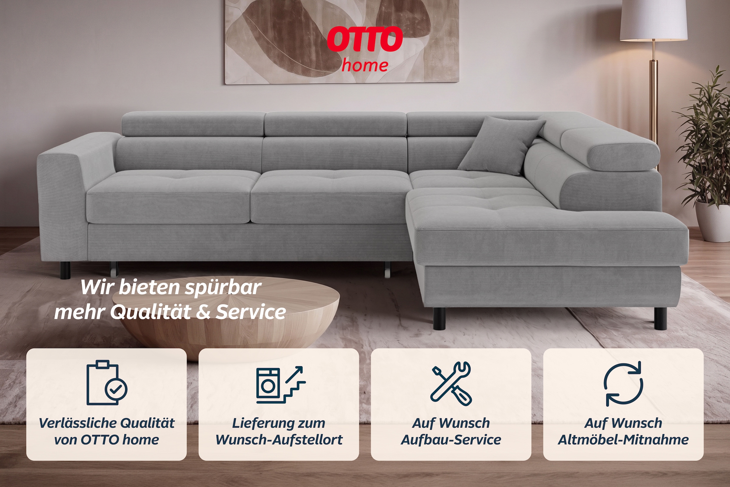 GOODproduct Ecksofa »AADEN Schlafsofa 254 cm - OTTO. Verlässliche Qualität.« mit Bettfunktion, Bettkasten, Kopfstützen, rechts/links bestellbar
