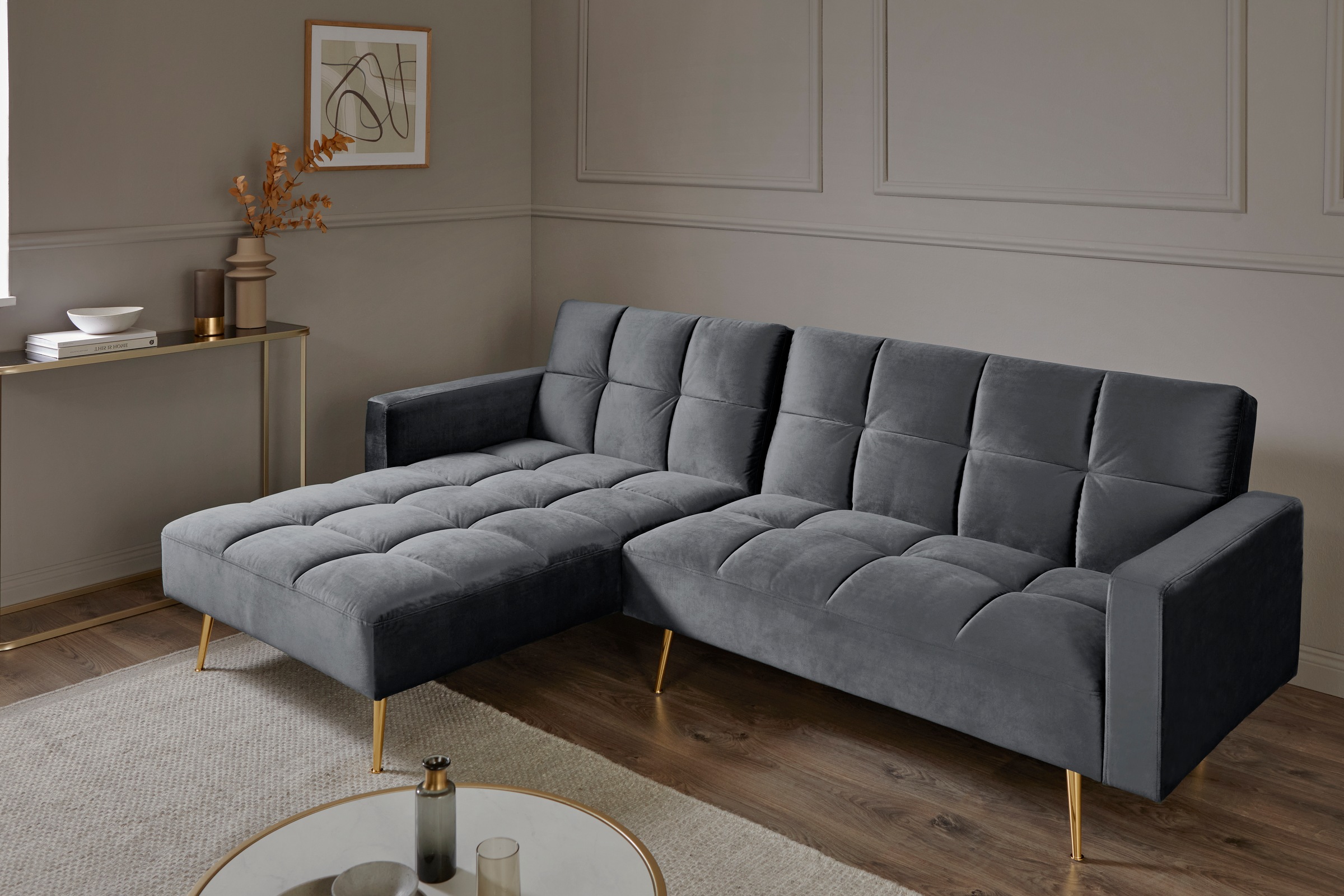 Jahnke Canapé d'angle »CHILLAX POSH CORNER« avec fonction couchage, montage réversible, 244 x 150 cm