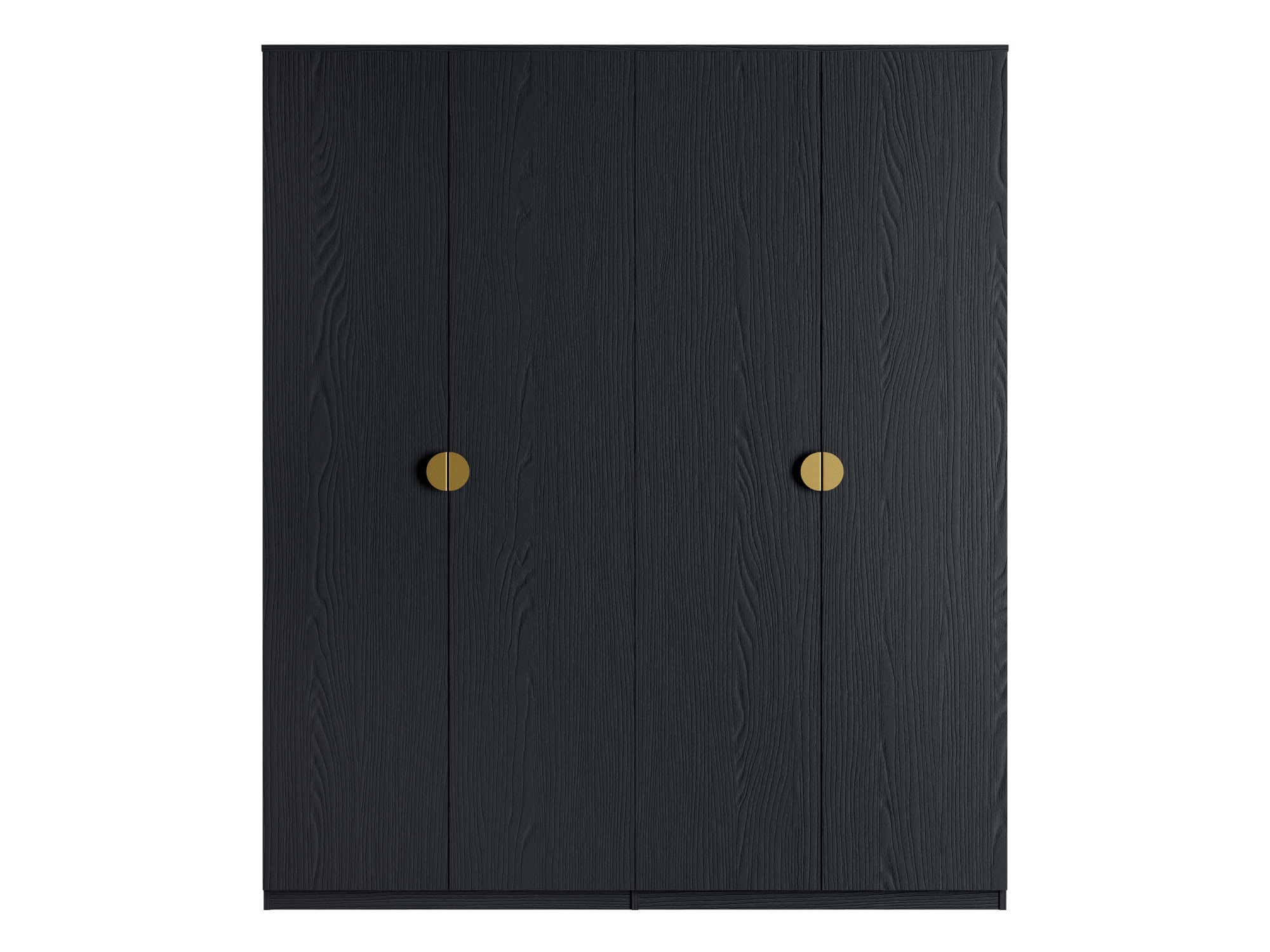 Leonique Kleiderschrank »BELLOT Garderobe, Wäscheschrank mit 4 Einlegeböden und 2 Kleiderstange«, mit 4 Drehtüren und goldfarbenenen Griffen, Masse B/T/H: 180/59/209 cm