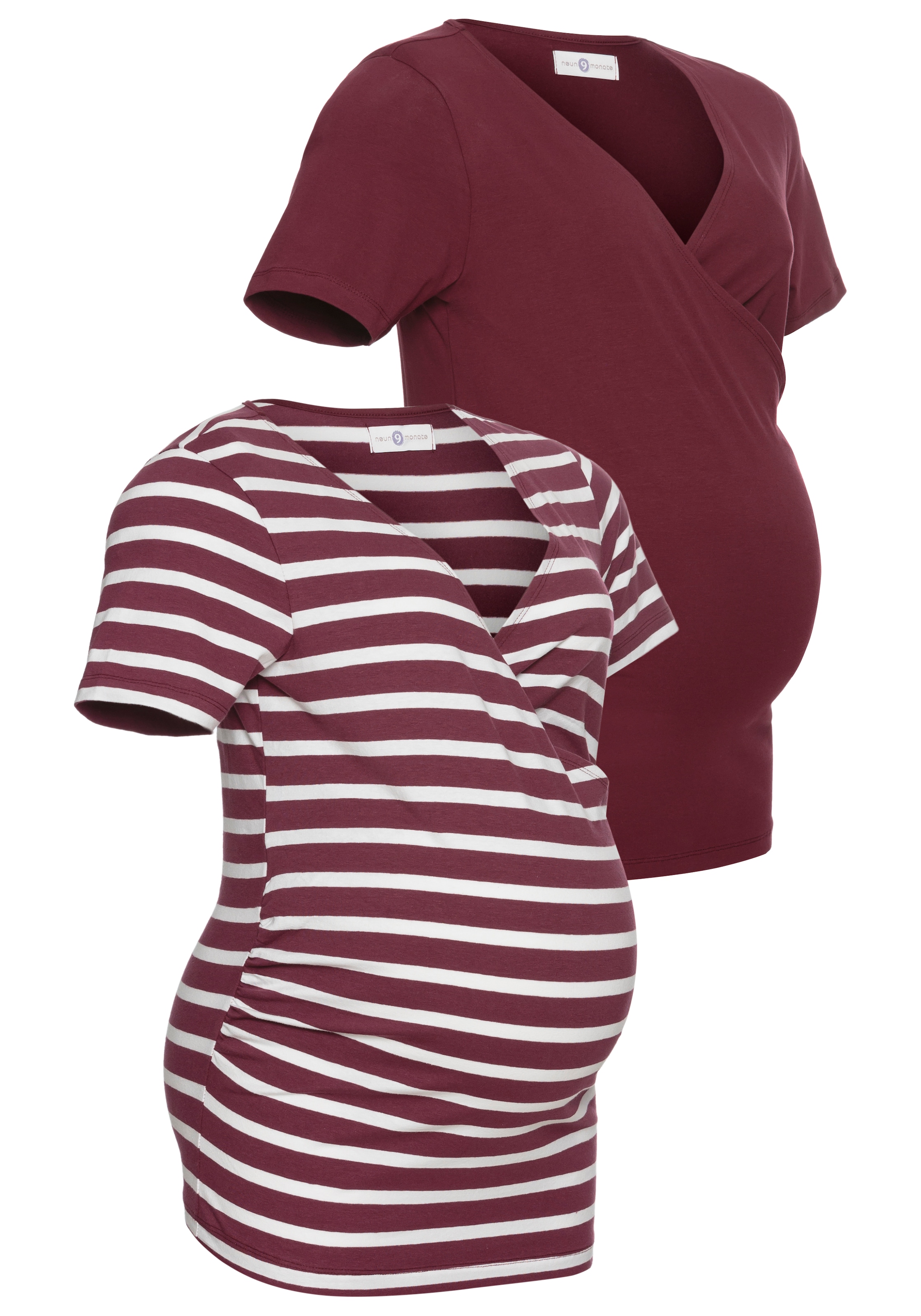 Image of Neun Monate Umstandsshirt ", 2er Pack T-Shirts für Schwangerschaft und Stillzeit" Packung, 2, 2 Stk., für bequemes Stillen