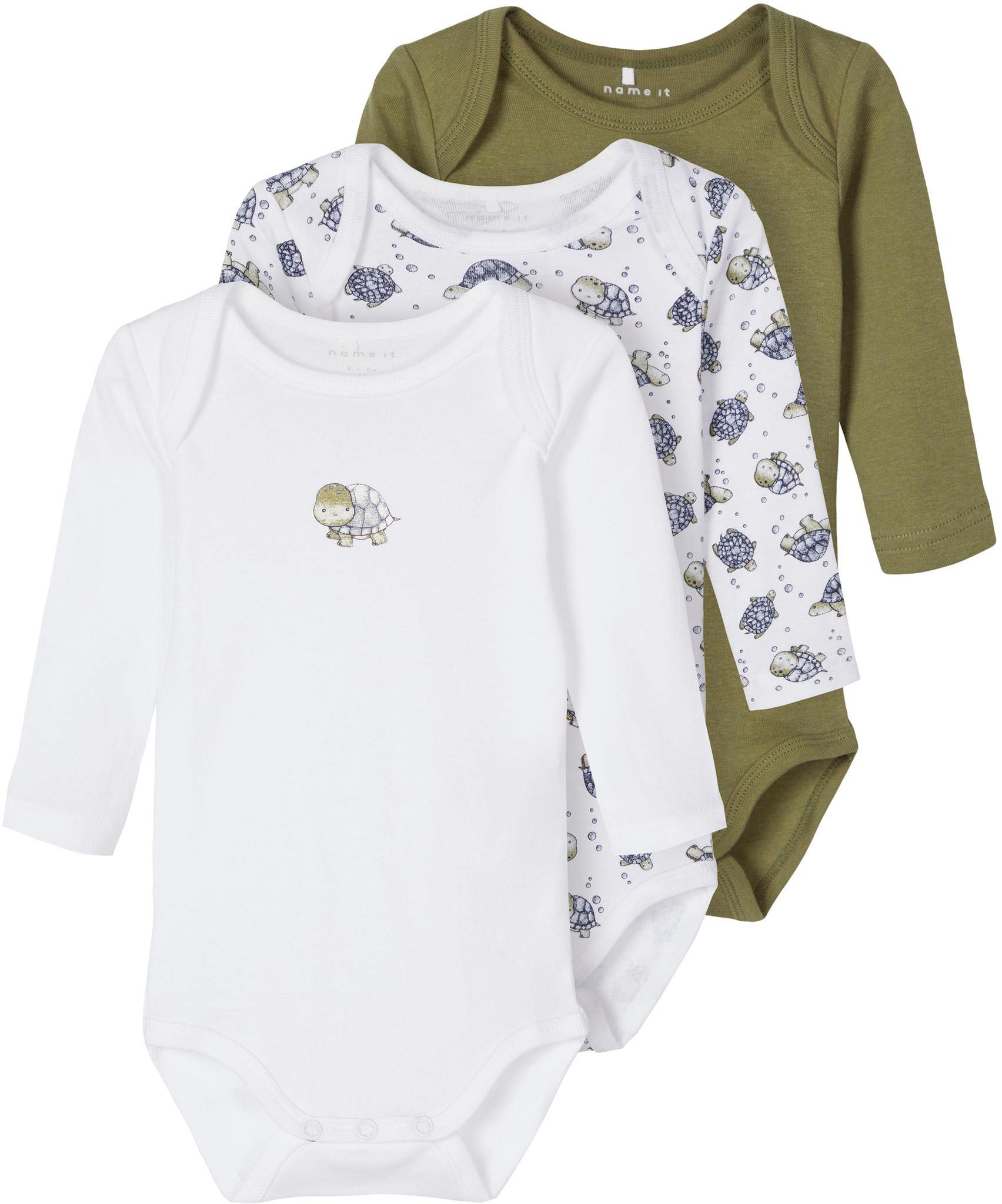 Image of Name It Langarmbody »aus Bio-Baumwolle«, (Packung, 3 tlg.) bei Ackermann Versand Schweiz