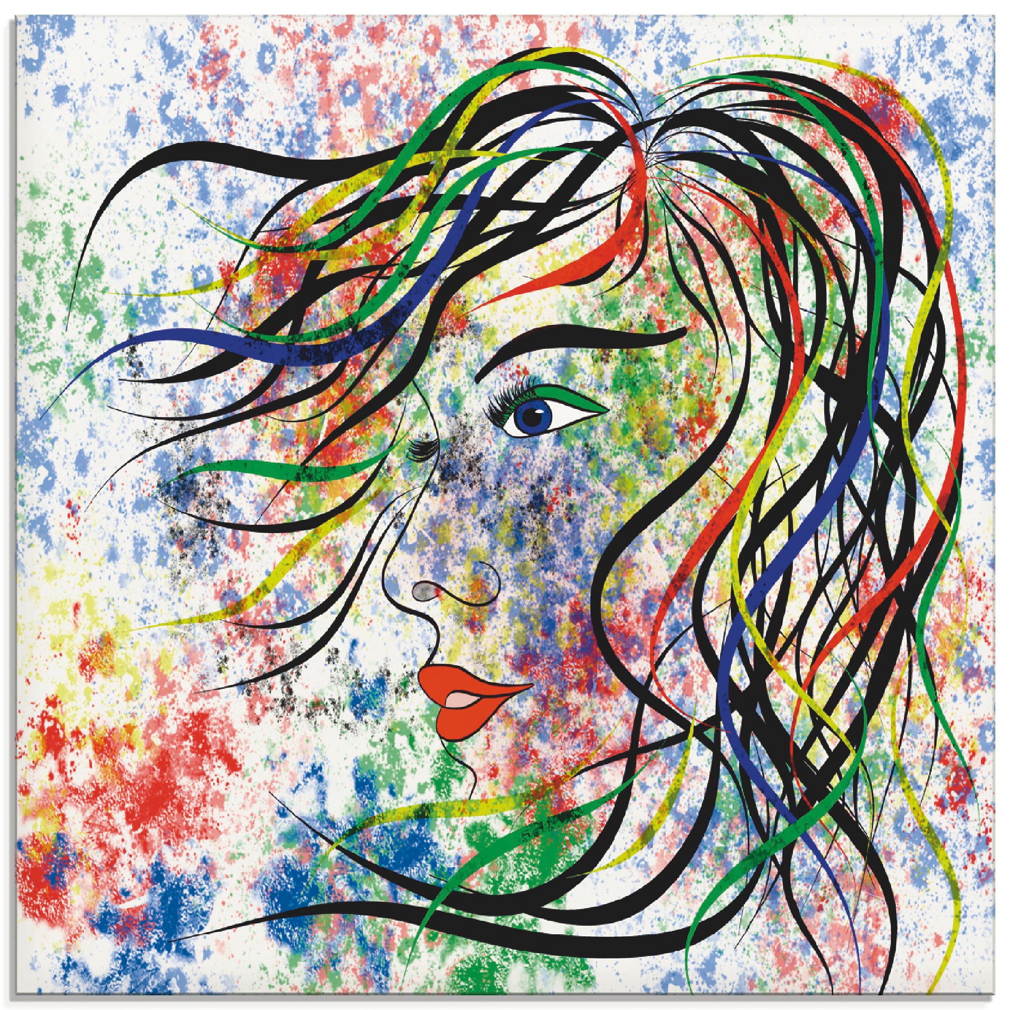 Image of Artland Glasbild »Modern Porträt«, Frau, (1 St.) bei Ackermann Versand Schweiz