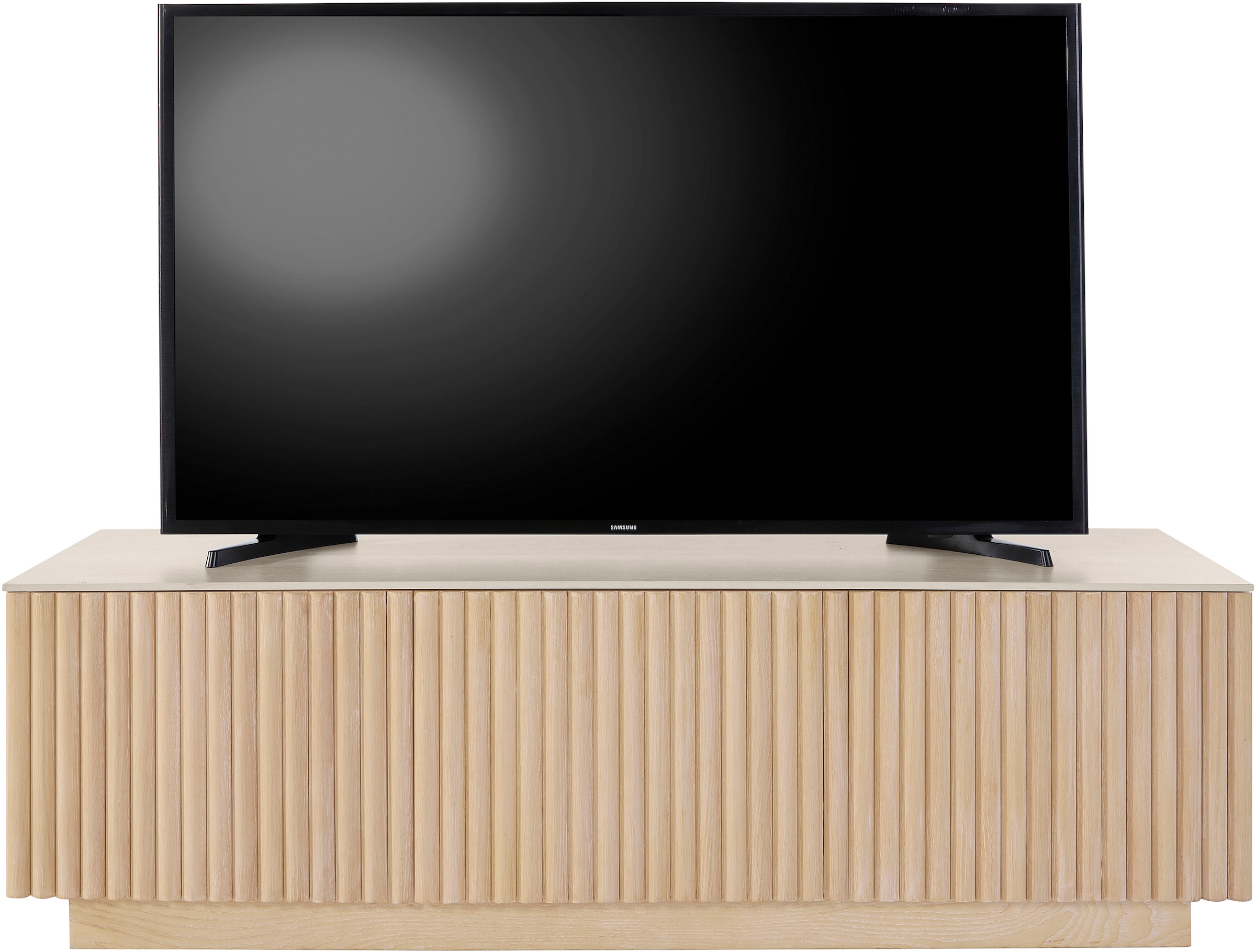 homsy by Ana Johnson Meuble TV »Solva« Holzoptik aus Esche, geriffelte Front, Keramikplatte, Breite 138 cm