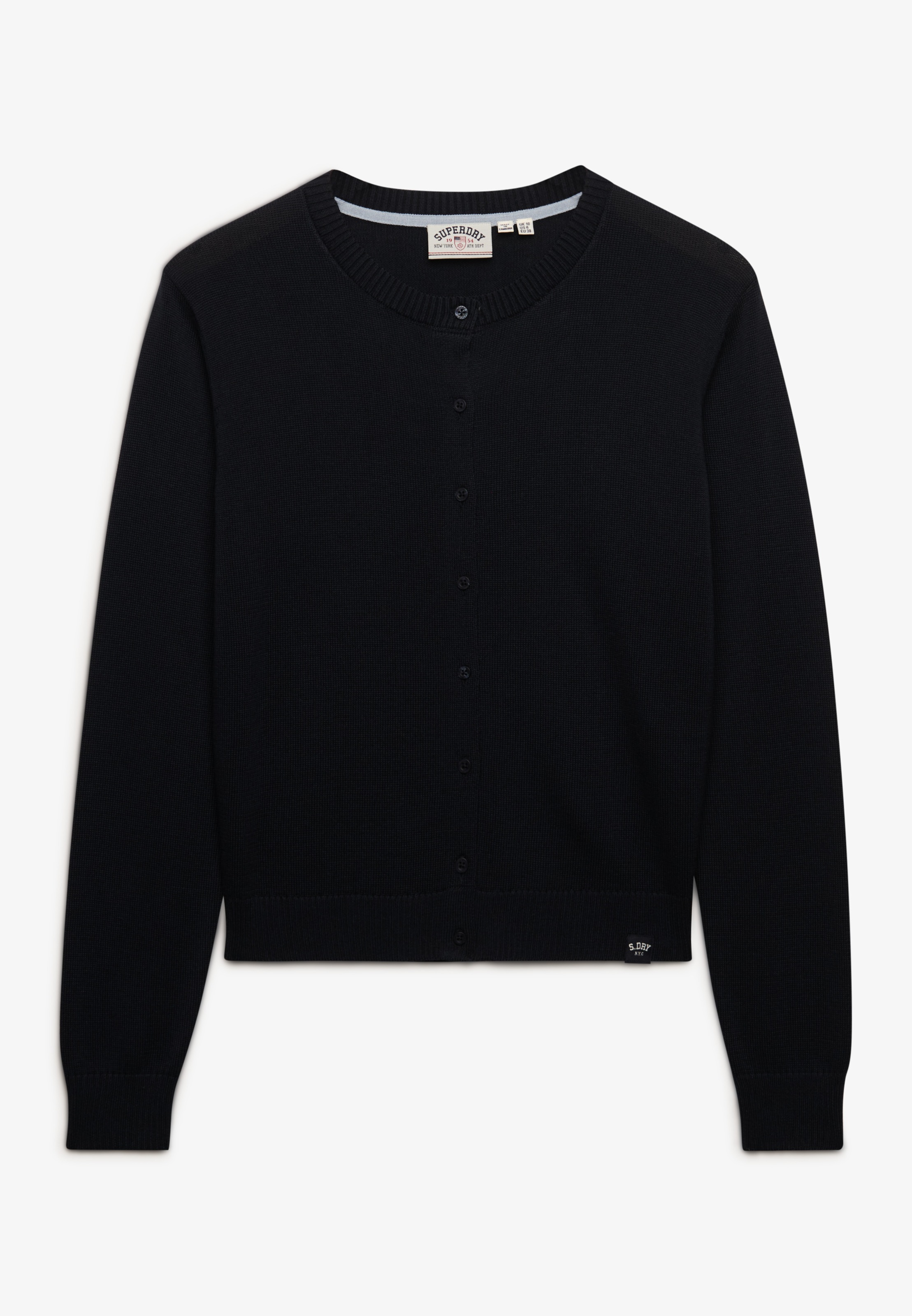 Superdry Strickjacke »ESSENTIAL SLOUCHY CREW CARDI« Baumwollmischung