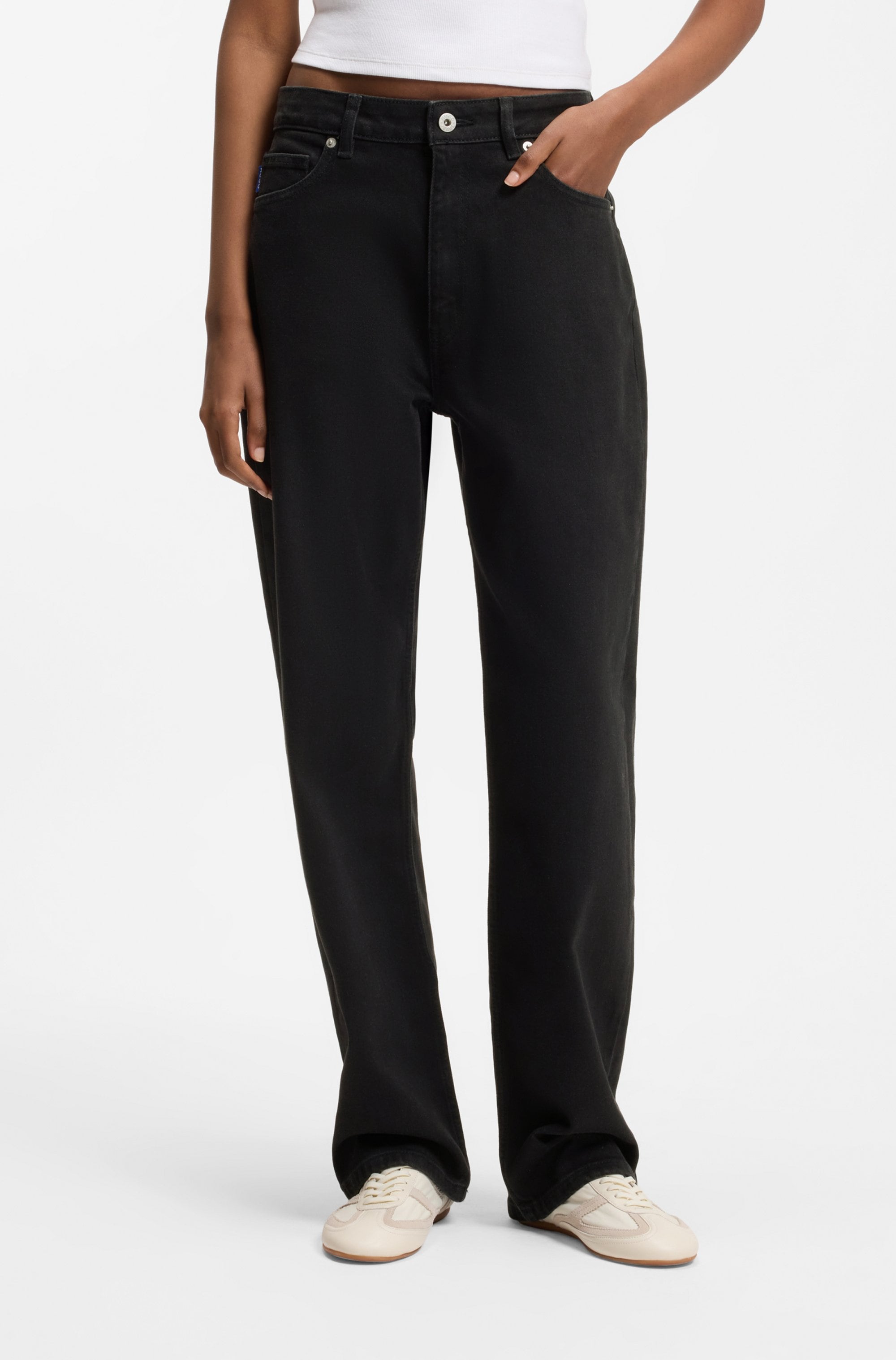 Image of HUGO Straight-Jeans "Elyah" Straight Fit Jeans mit hoher Leibhöhe, Tall Länge 36