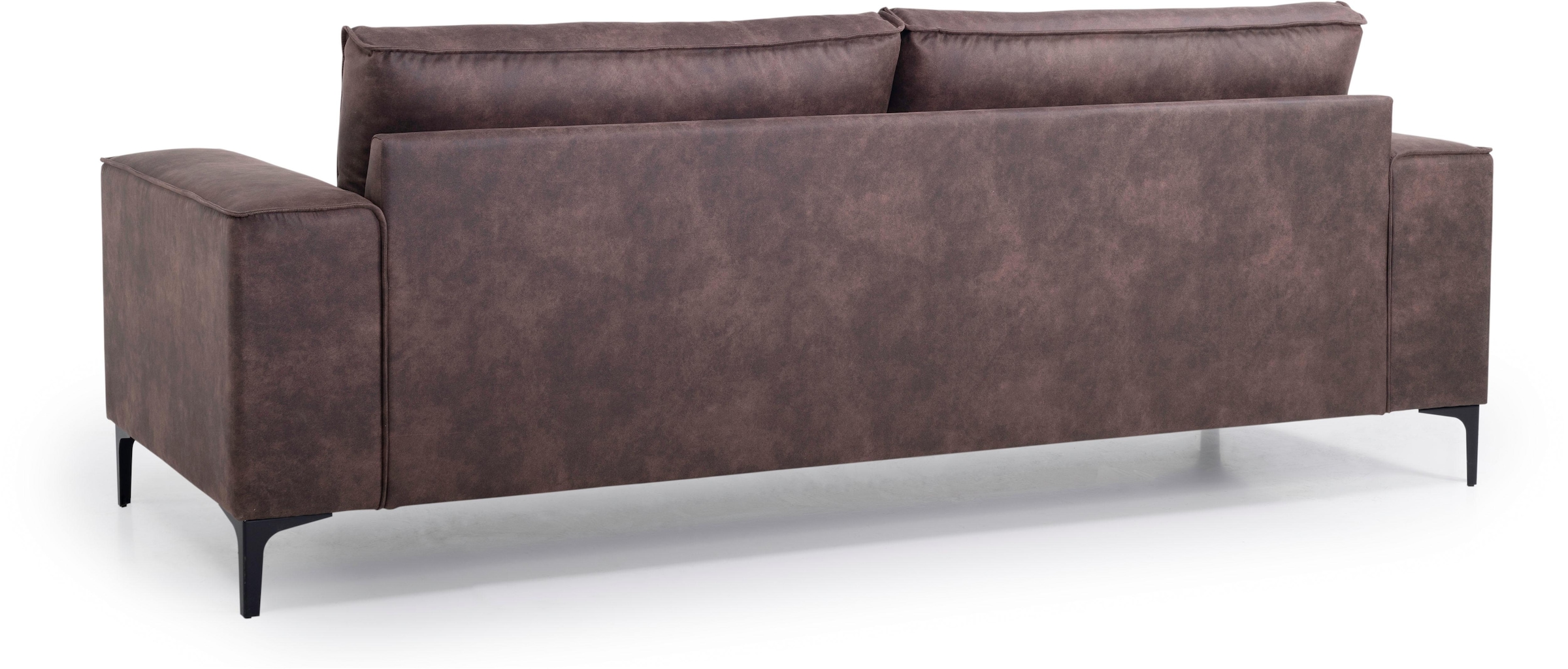 Places of Style 3-Sitzer »3er Sofa Oland, Struktur, Flachgewebe, Luxus-Microfaser, Boucle«, 224 cm, Wellenunterfederung, Skandi-Design, Metallfüsse