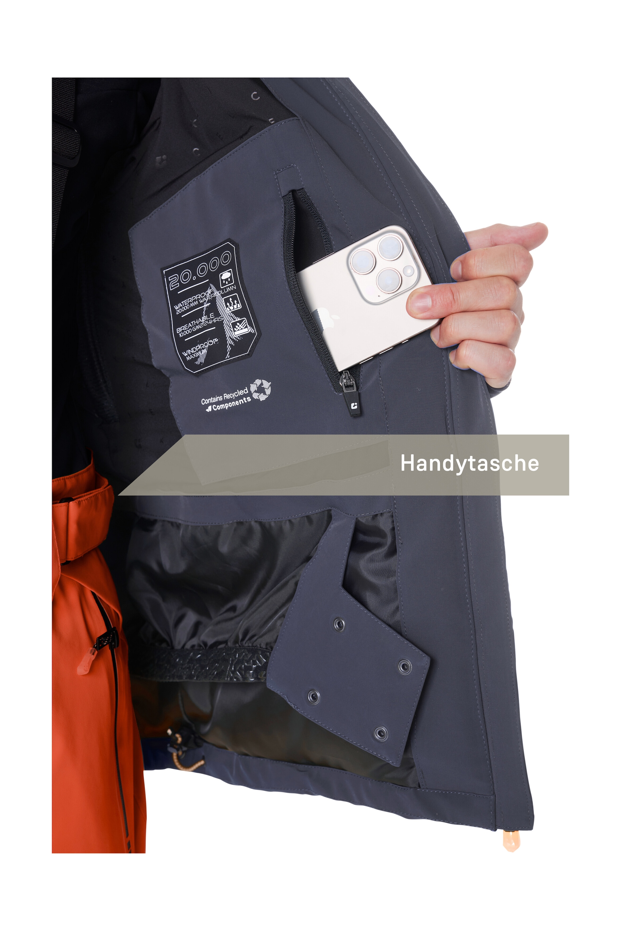 Killtec Veste de ski »KSW 50 MN SKI JCKT« Herren Skijacke: wasserdicht, atmungsaktiv, 4-Wege-Stretch, Schneefang