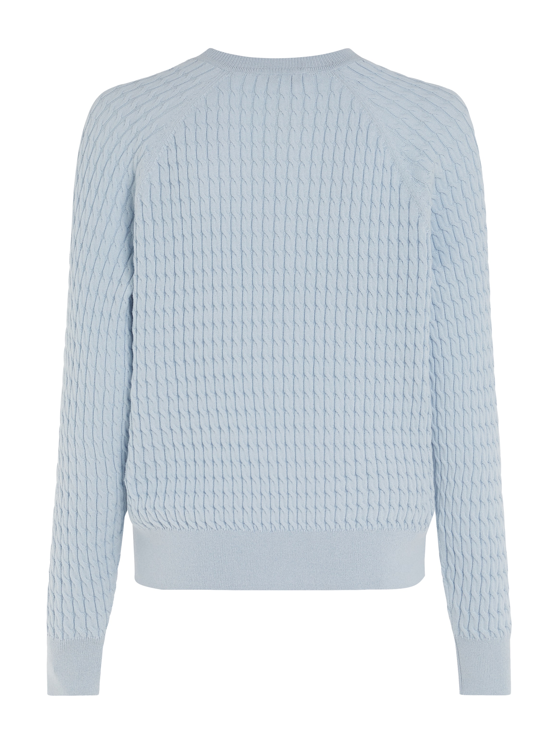 Tommy Hilfiger Rundhalspullover »CO CABLE C-NK SWEATER«, mit Zopfmuster