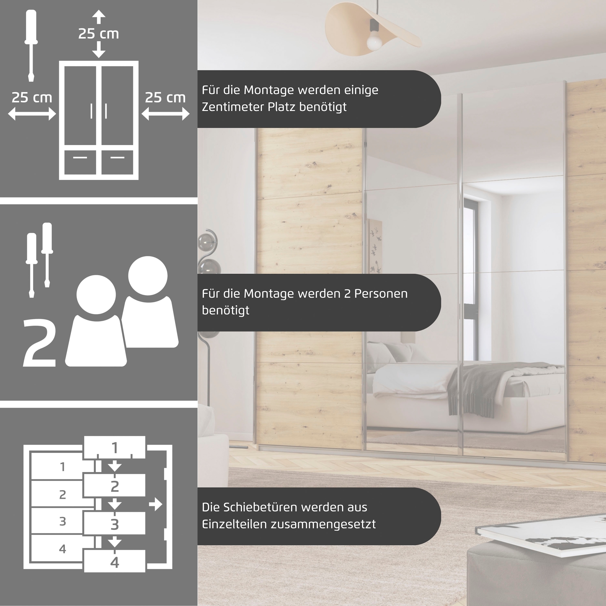 rauch Schwebetürenschrank »Kleiderschrank Schrank Garderobe Wäscheschrank Ankleide SYNCRONO« Breiten 271/316/361 cm Höhen 211/230 cm,  mit Synchronöffnung