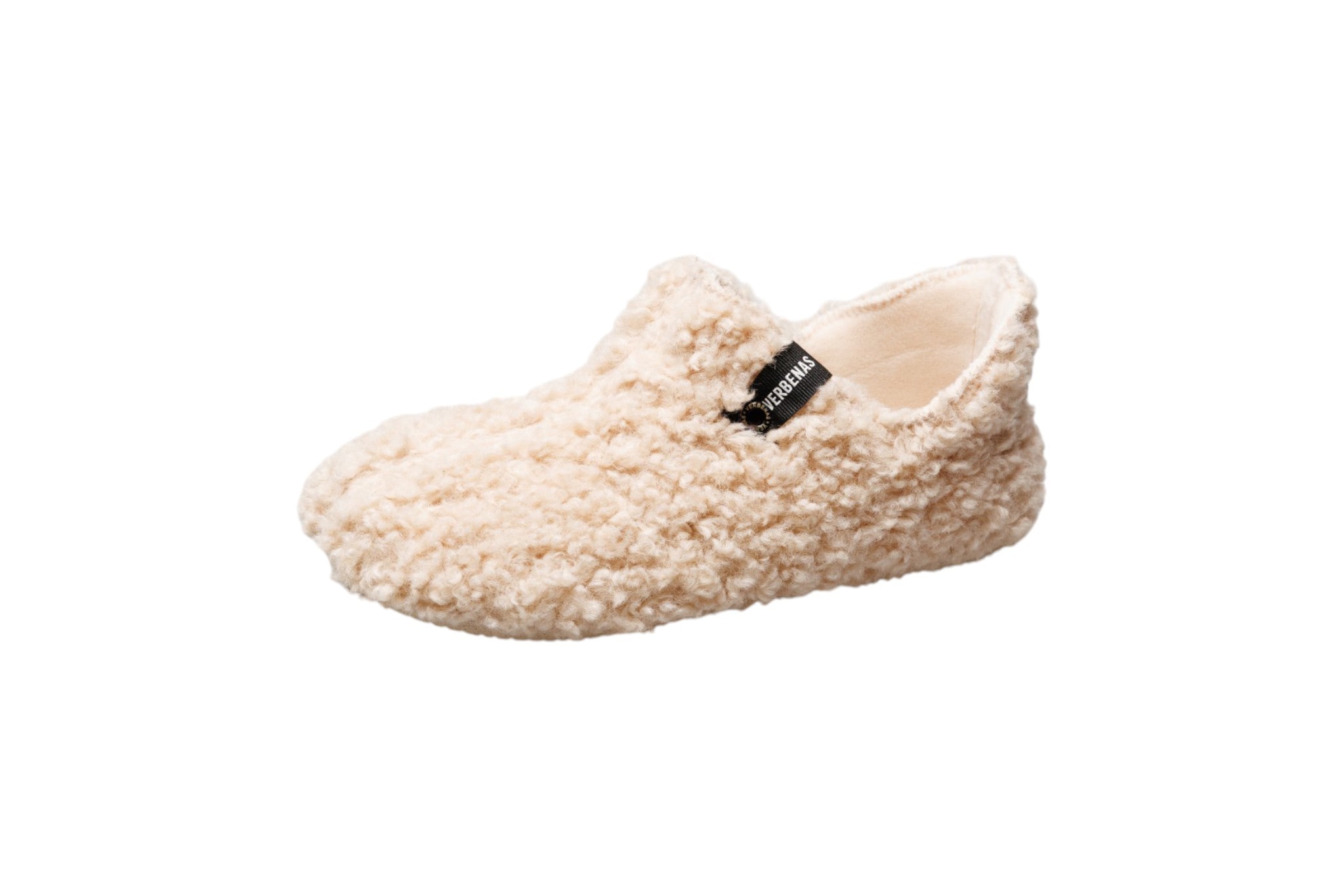 Image of VERBENAS Hausschuh "YOI CURLY" Hüttenschuh, Homeslipper, Wohlfühlschuh mit Logo-Schriftzug