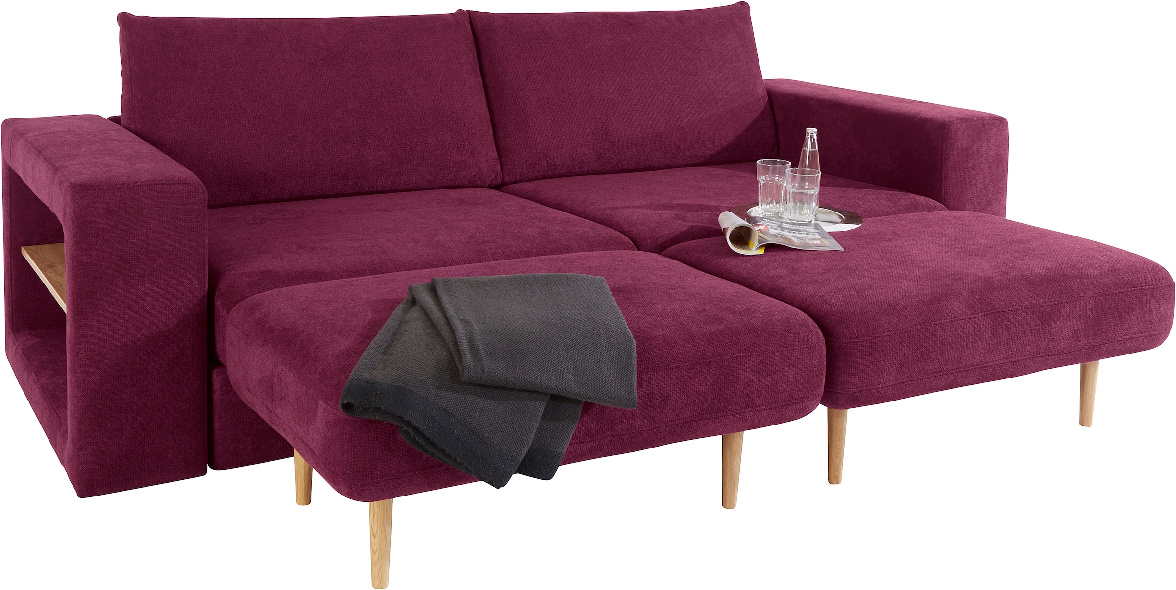 LOOKS by Wolfgang Joop 4-Sitzer »Looksvb«, Verwandlungssofa: aus Sofa wird Sofa mit 2 Hockern, mit Regalfunktion