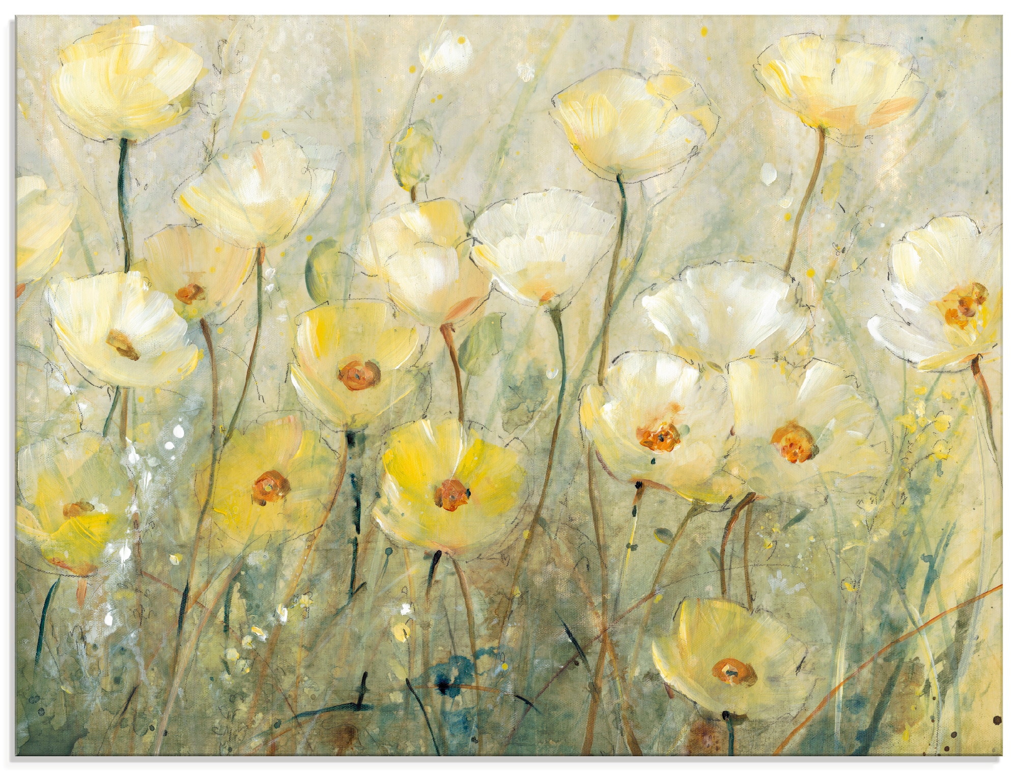 Image of Artland Glasbild "Sommer in voller Blüte II" Blumenwiese 1 Stk. tlg. in verschiedenen Grössen